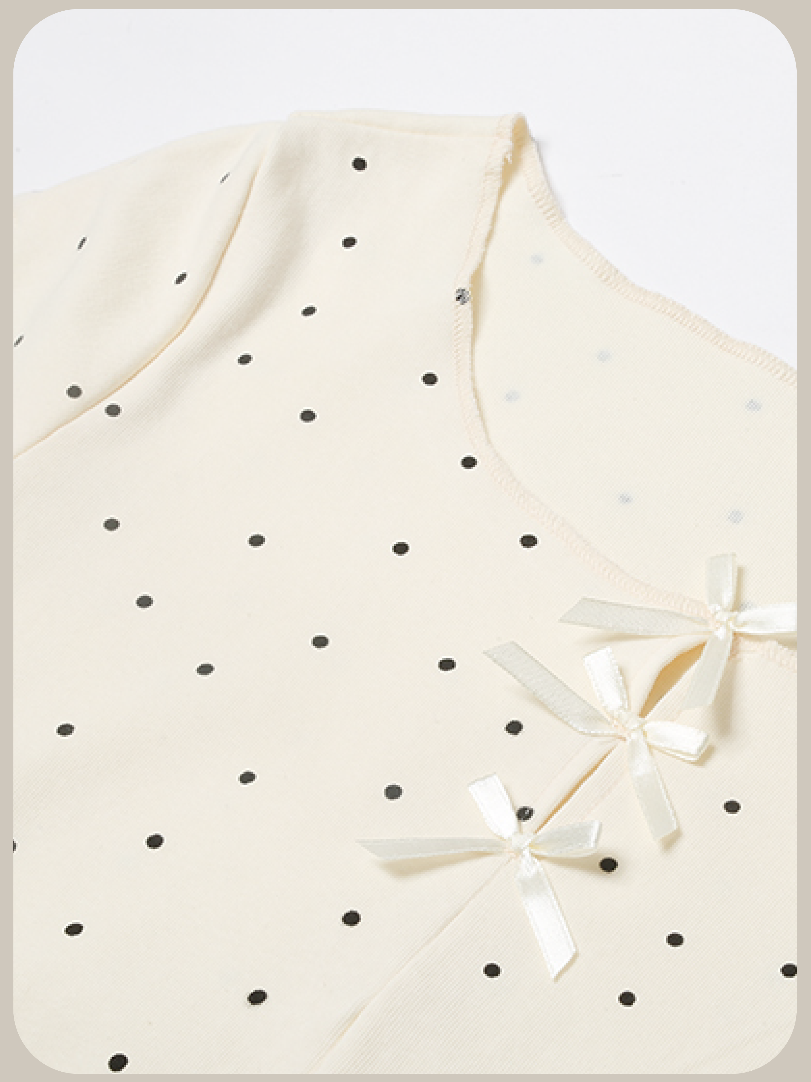 Dots Ribbon Deco T/ドットリボンデコTシャツ