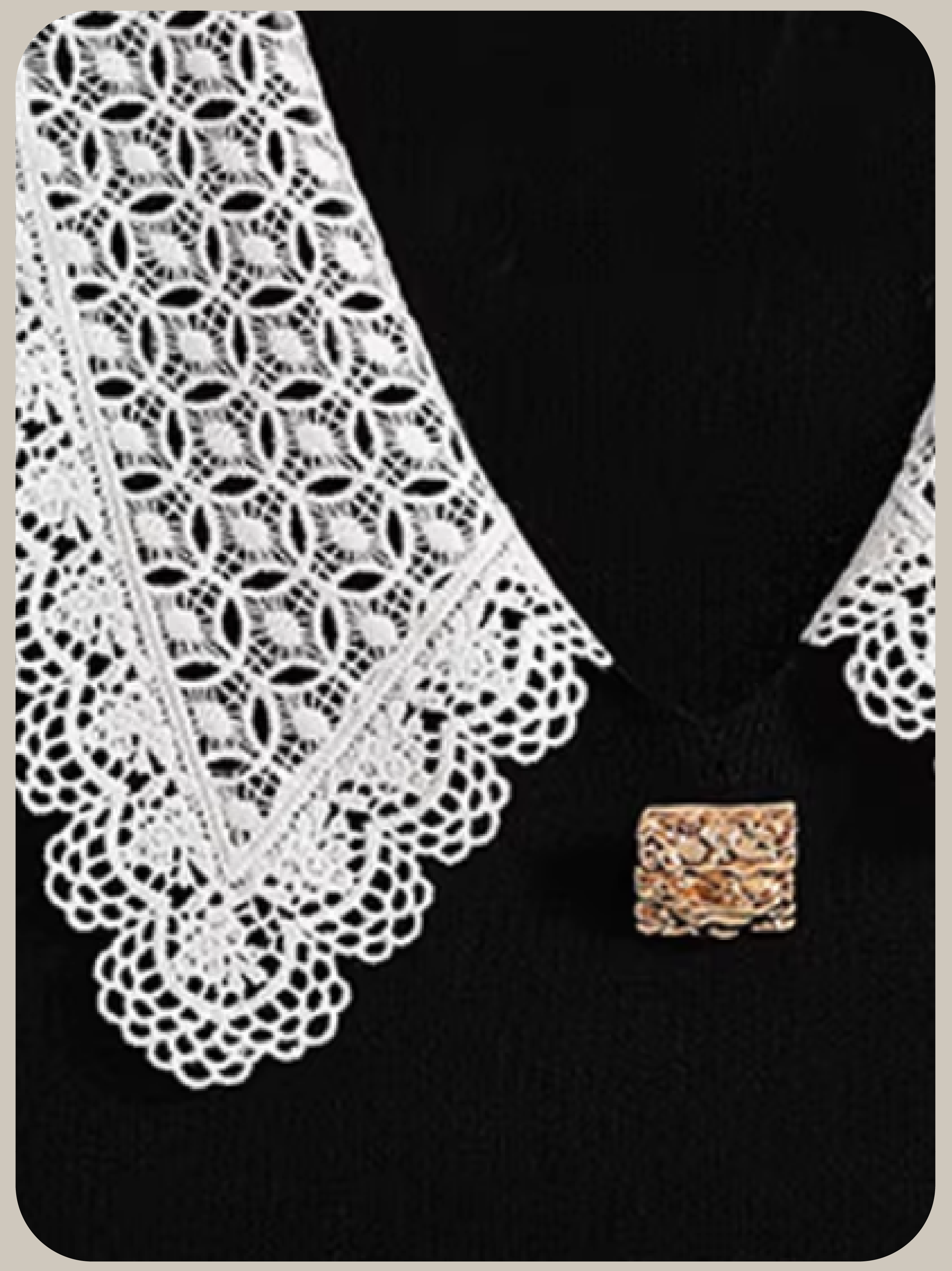 Bijou Deco Lace Collar One Piece/ビジューデコレースカラーワンピース