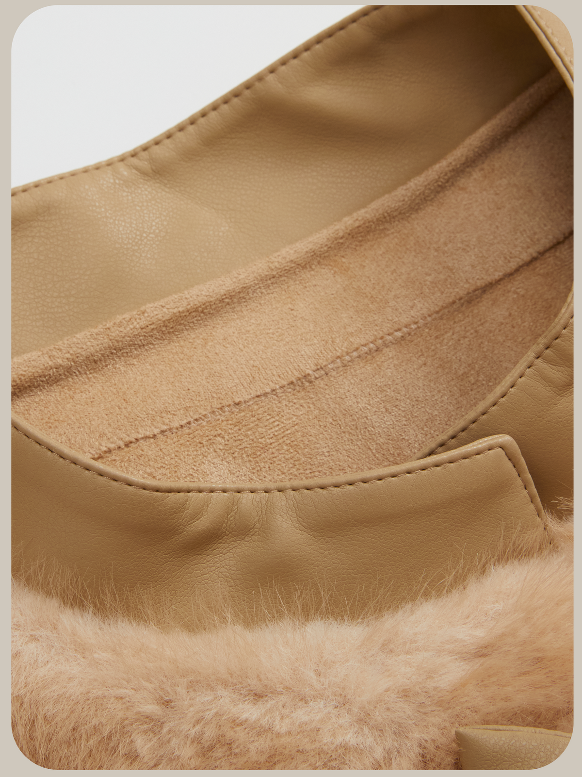Cropped Bow Faux Fur Coat/ボウ付きフェイクファーコート