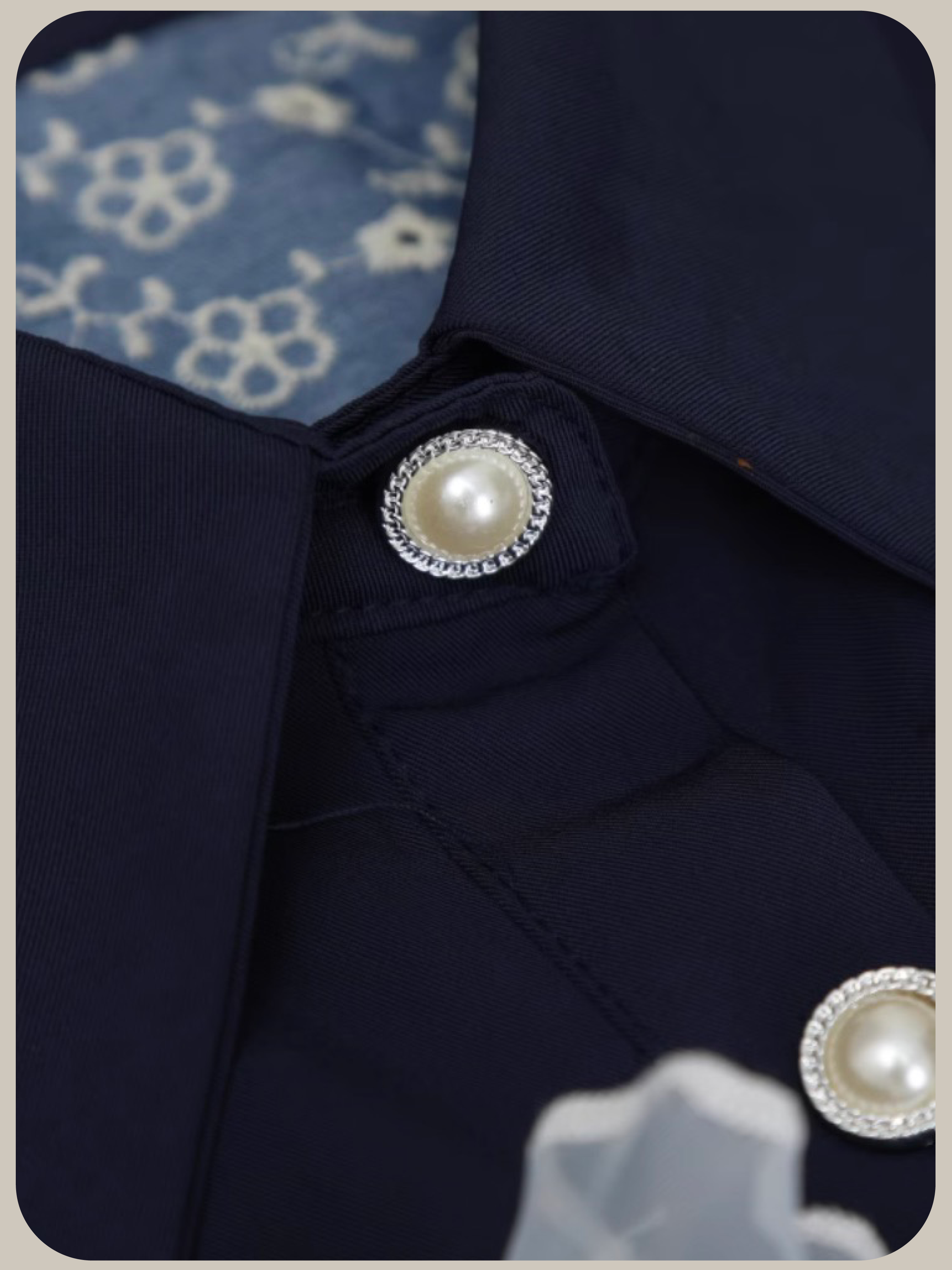 Pearl Button Frill Deco Shirt/パールボタンフリルデコシャツ