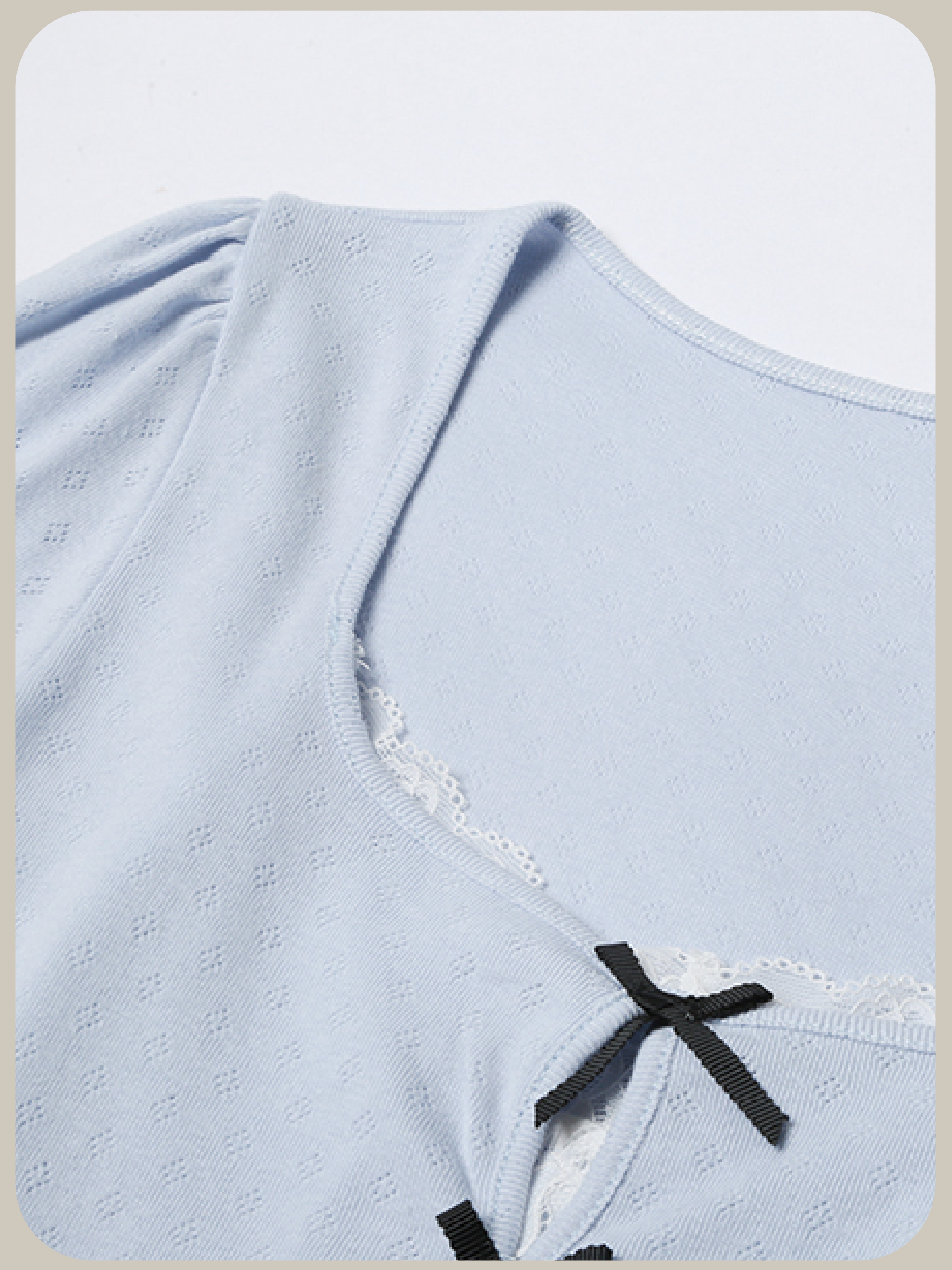 Lace Docking Puff Sleeve T/レースドッキングパフスリーブTシャツ