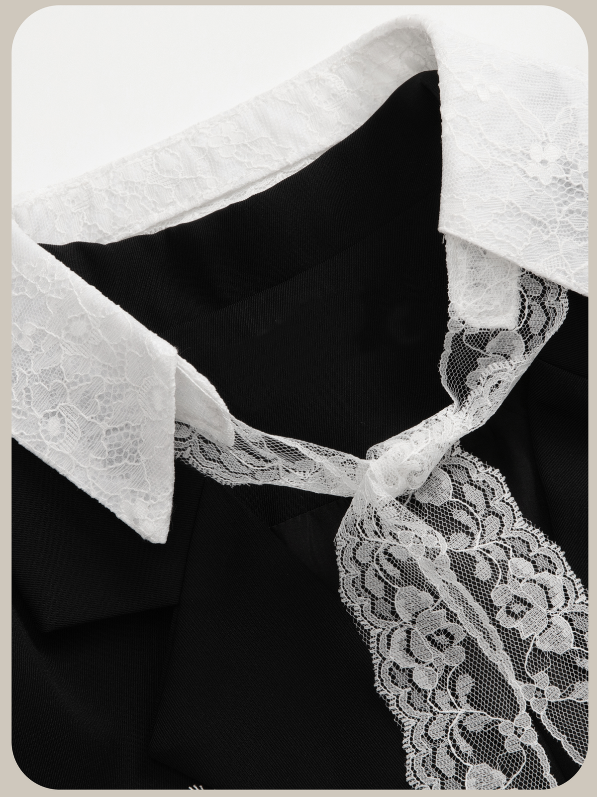 Elegant Detachable Lace Collar Jacket/エレガント取り外し可能レース襟ジャケット