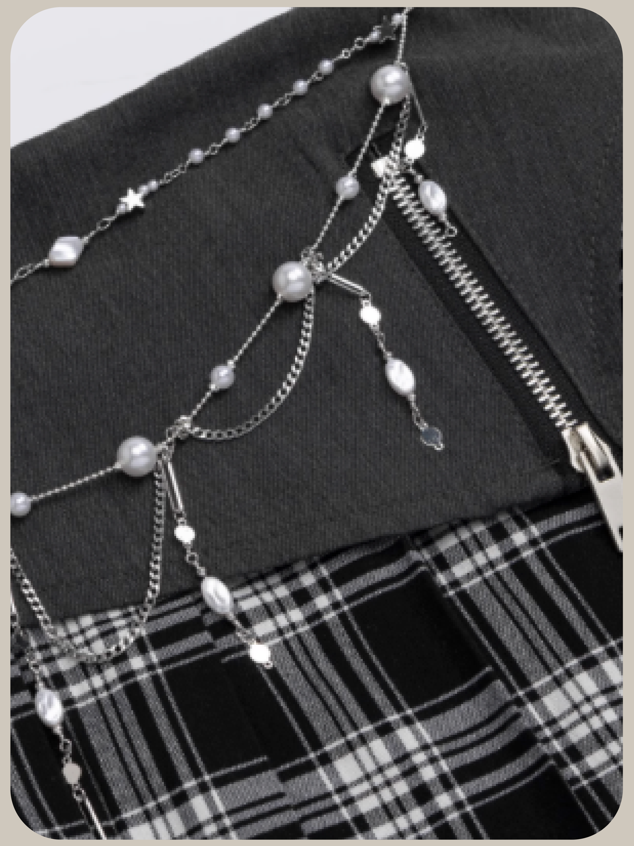 Check Cloth Stitching Mini Skirt/チェッククロスステッチミニスカート