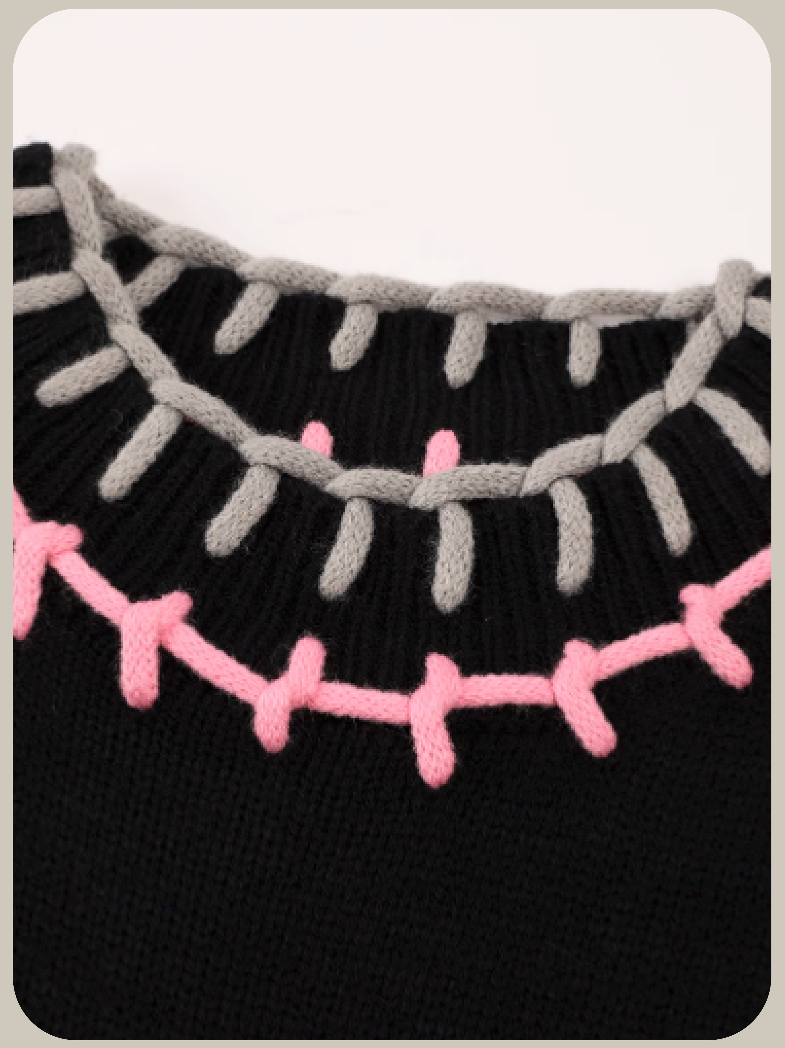 Lace up Ribbon Broken Knit/レースアップブロークンニット
