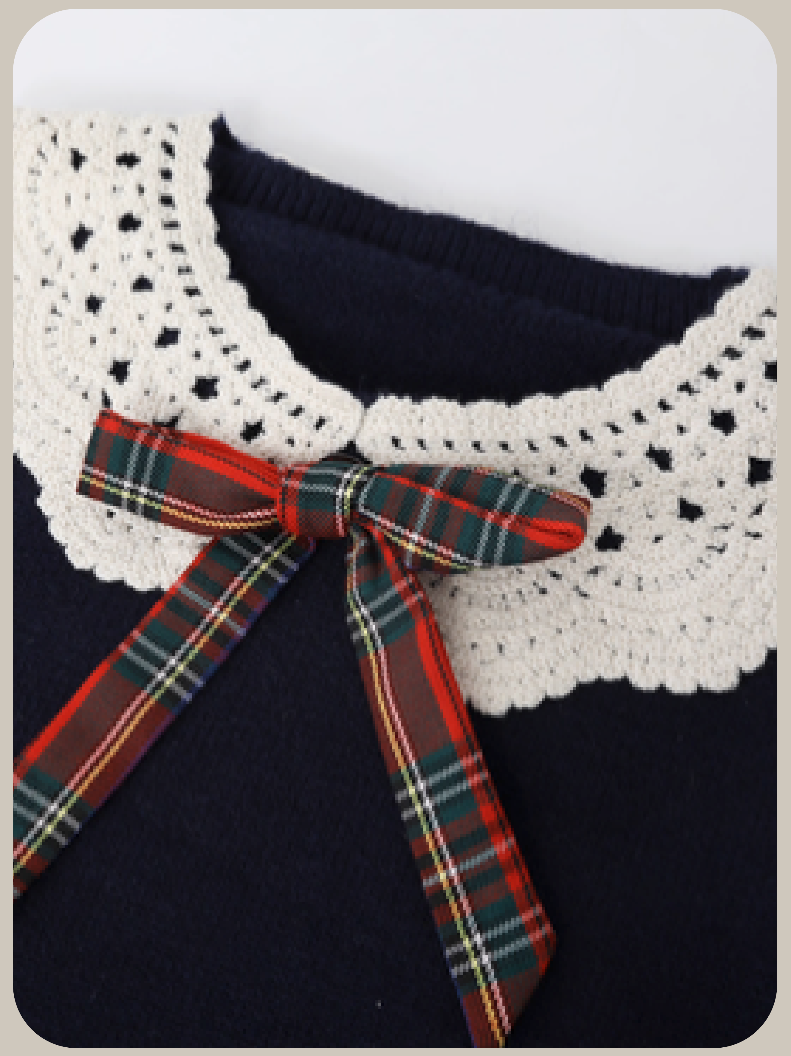 Preppy Lace Collar Knit Set Up/プレッピーレースカラーニットセットアップ