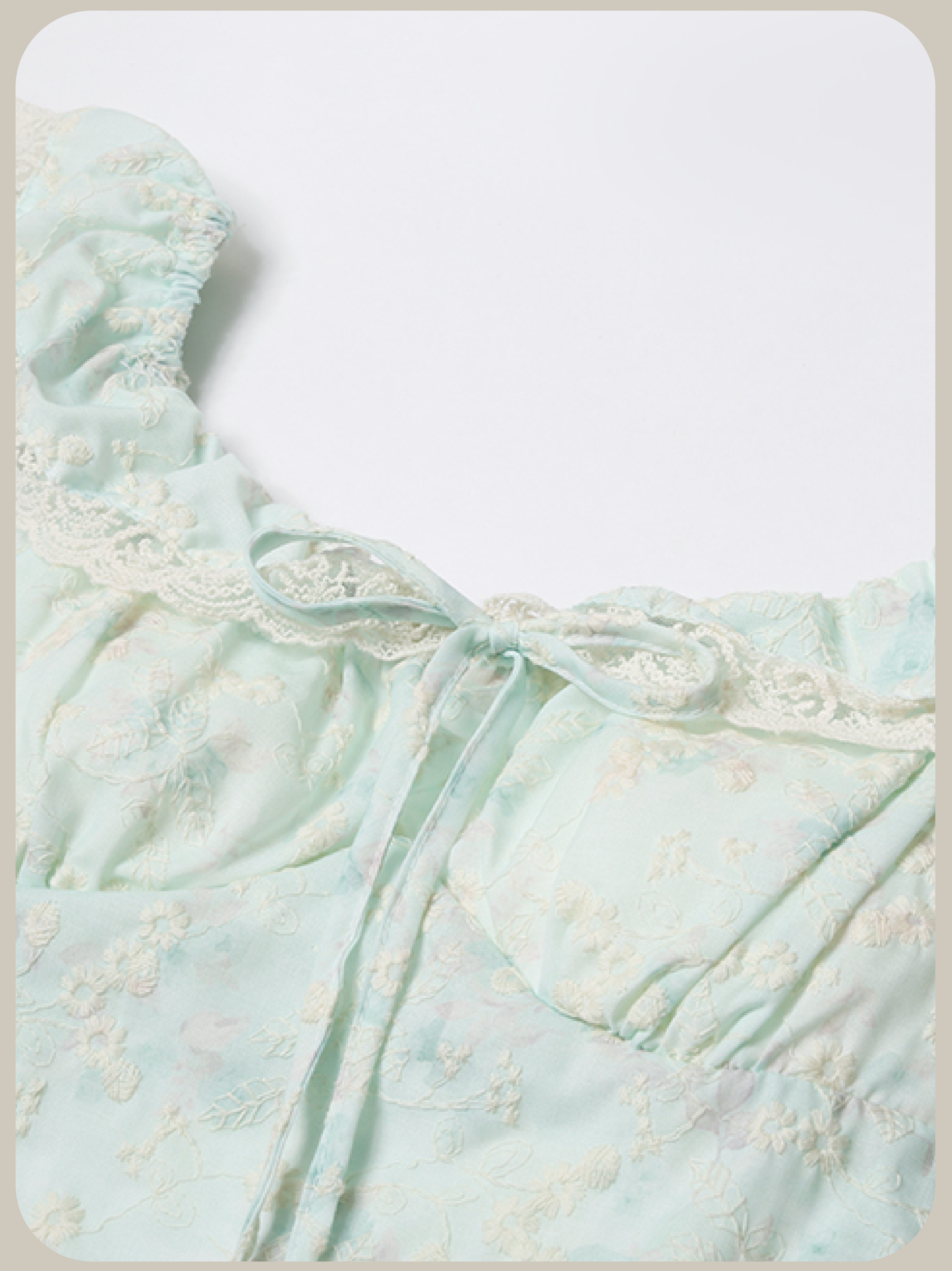 Mint Green Frill Waisted Dress/ミントグリーンフリルウエストドレス