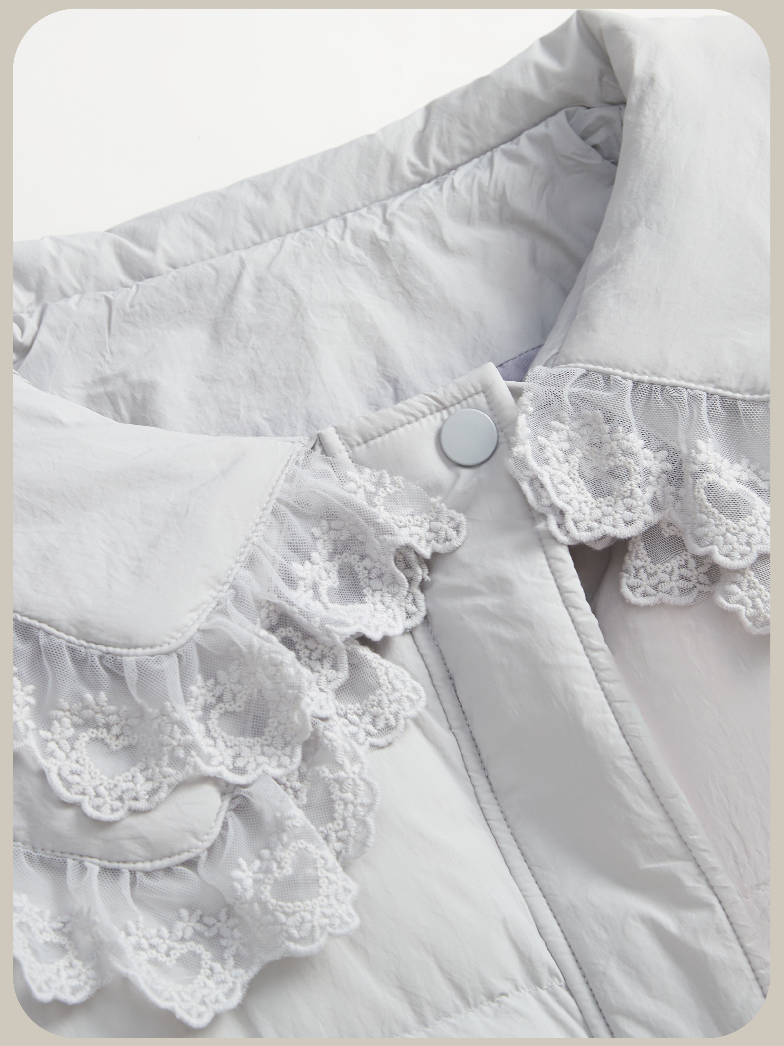 Double Lace Collar Duck Down Jacket/ダブルレースカラーダックダウンジャケット