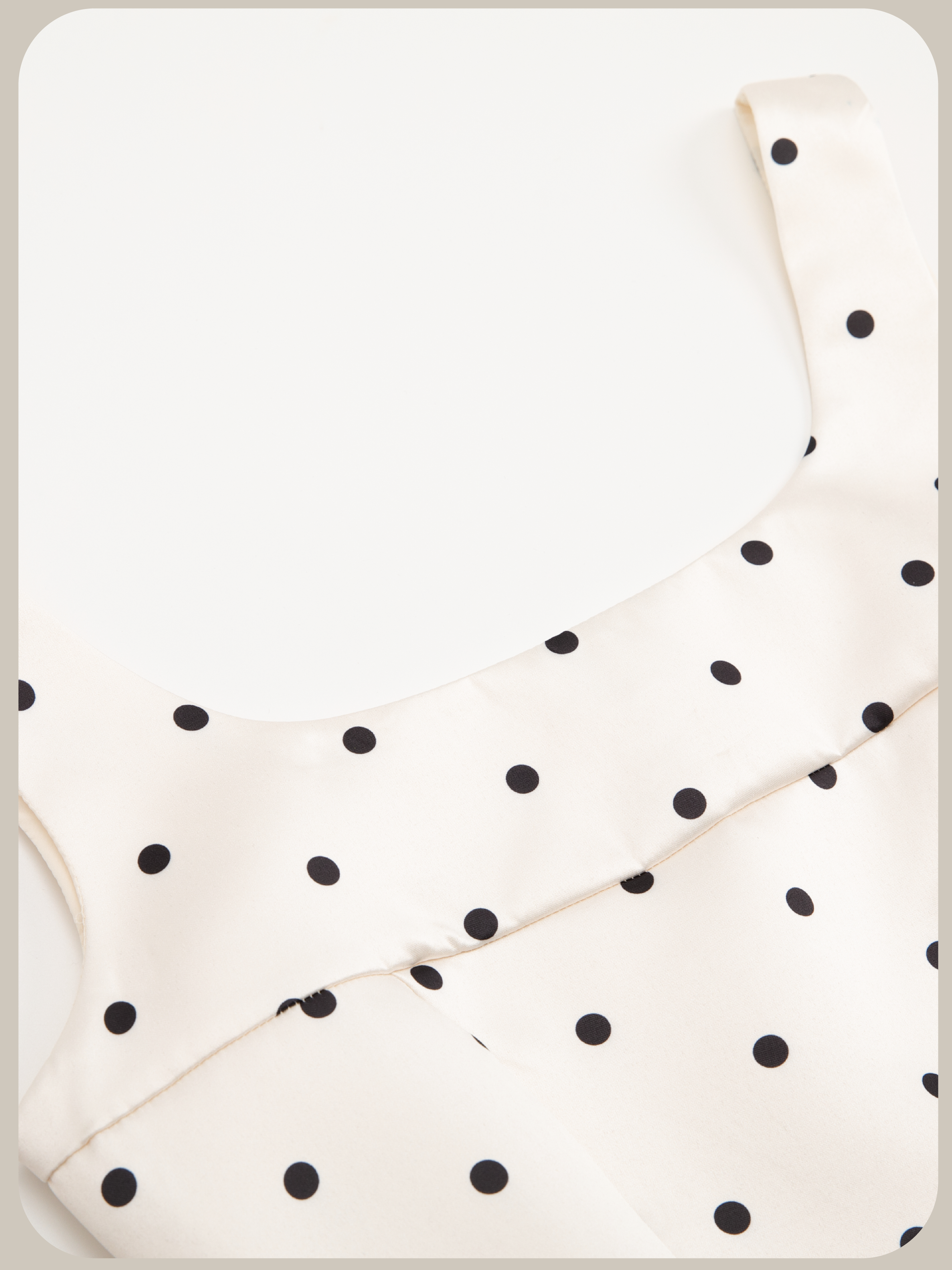 Polka Dot Satin Midi Slip Dress/ポルカドット柄サテンミディスリップドレス