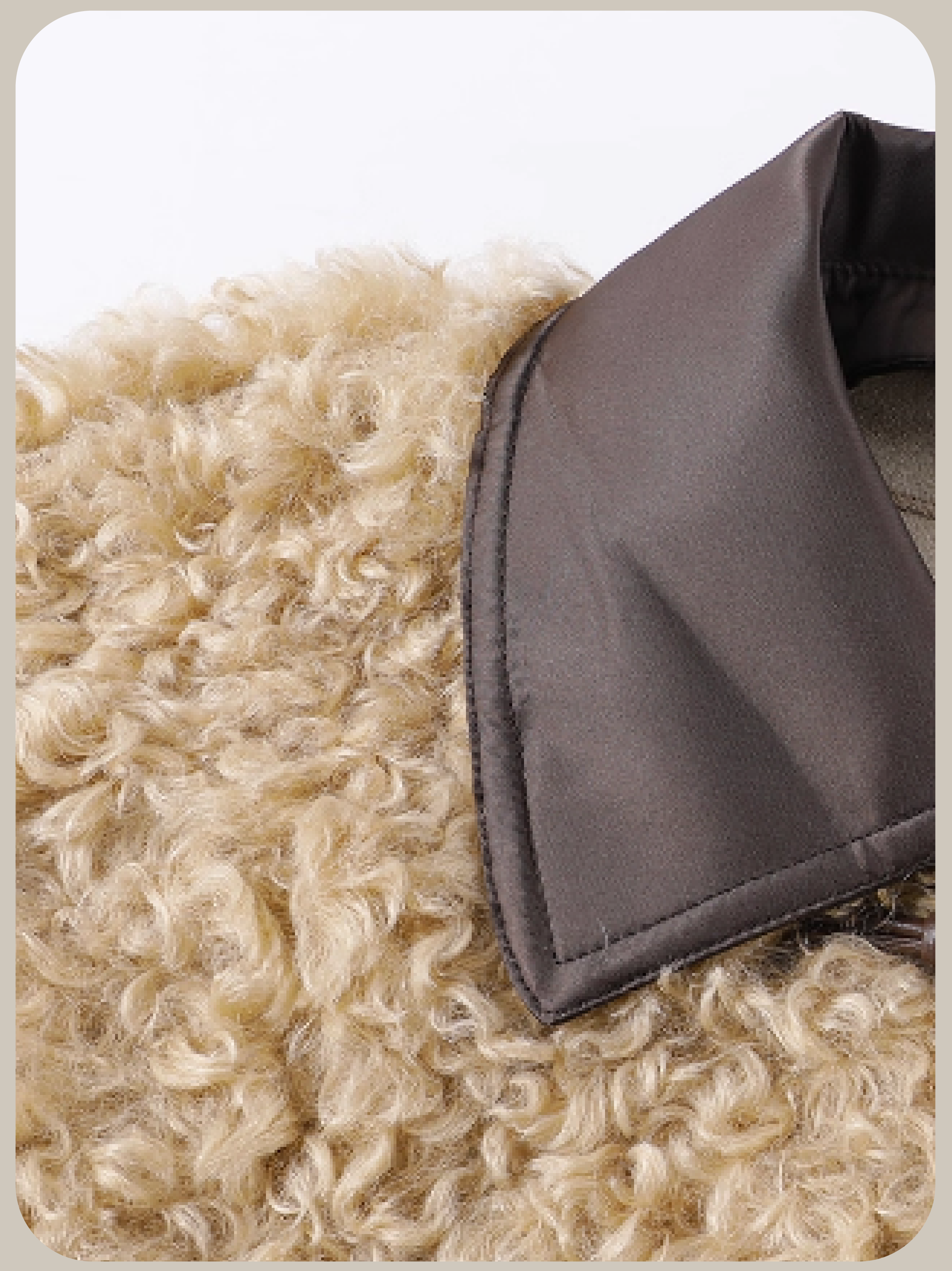 Moveable PU Collar Faux Fur Jacket/PUカラーフェイクファージャケット