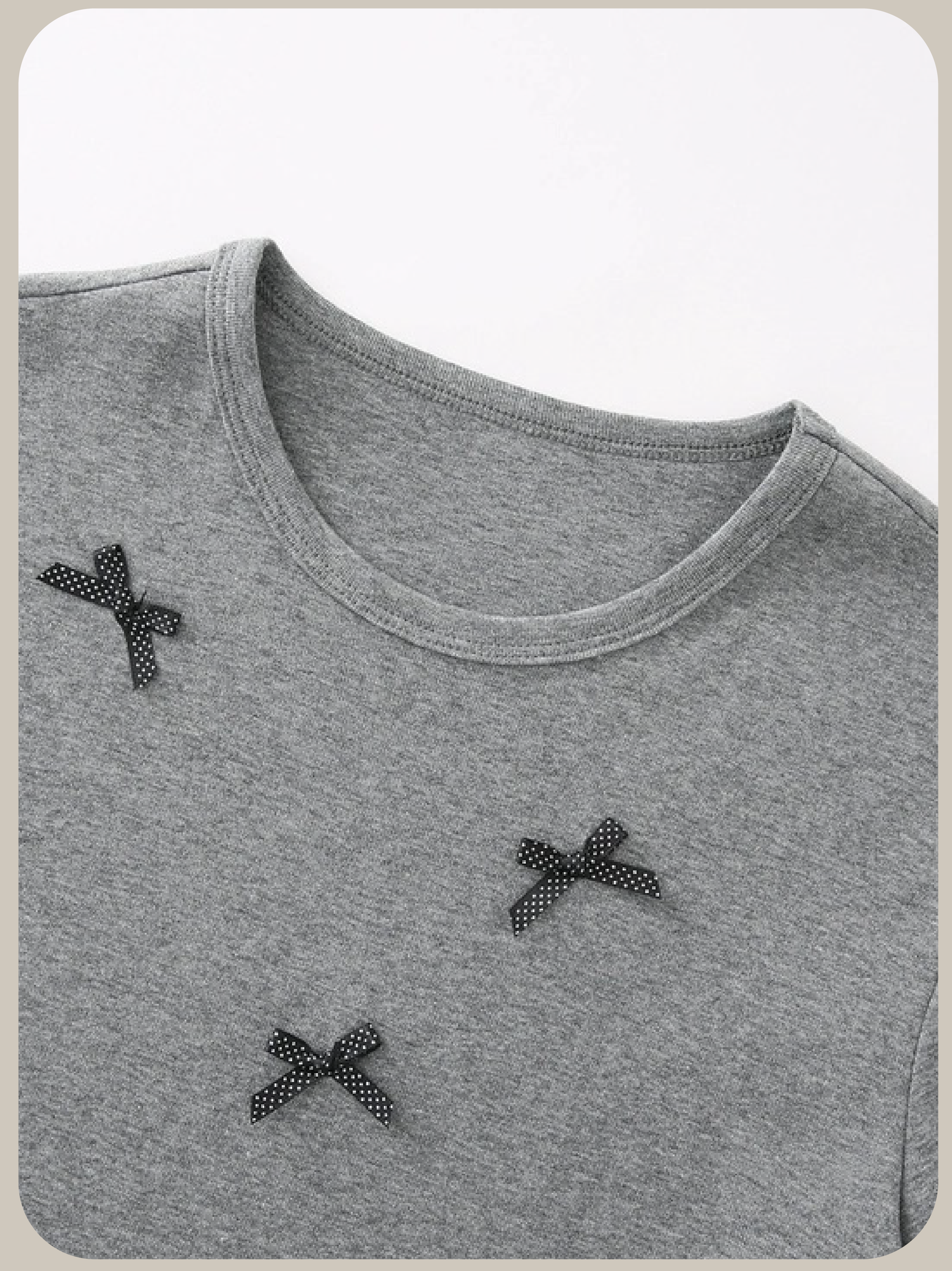 Basic Gray Ribbon T/ベーシックグレーリボンT