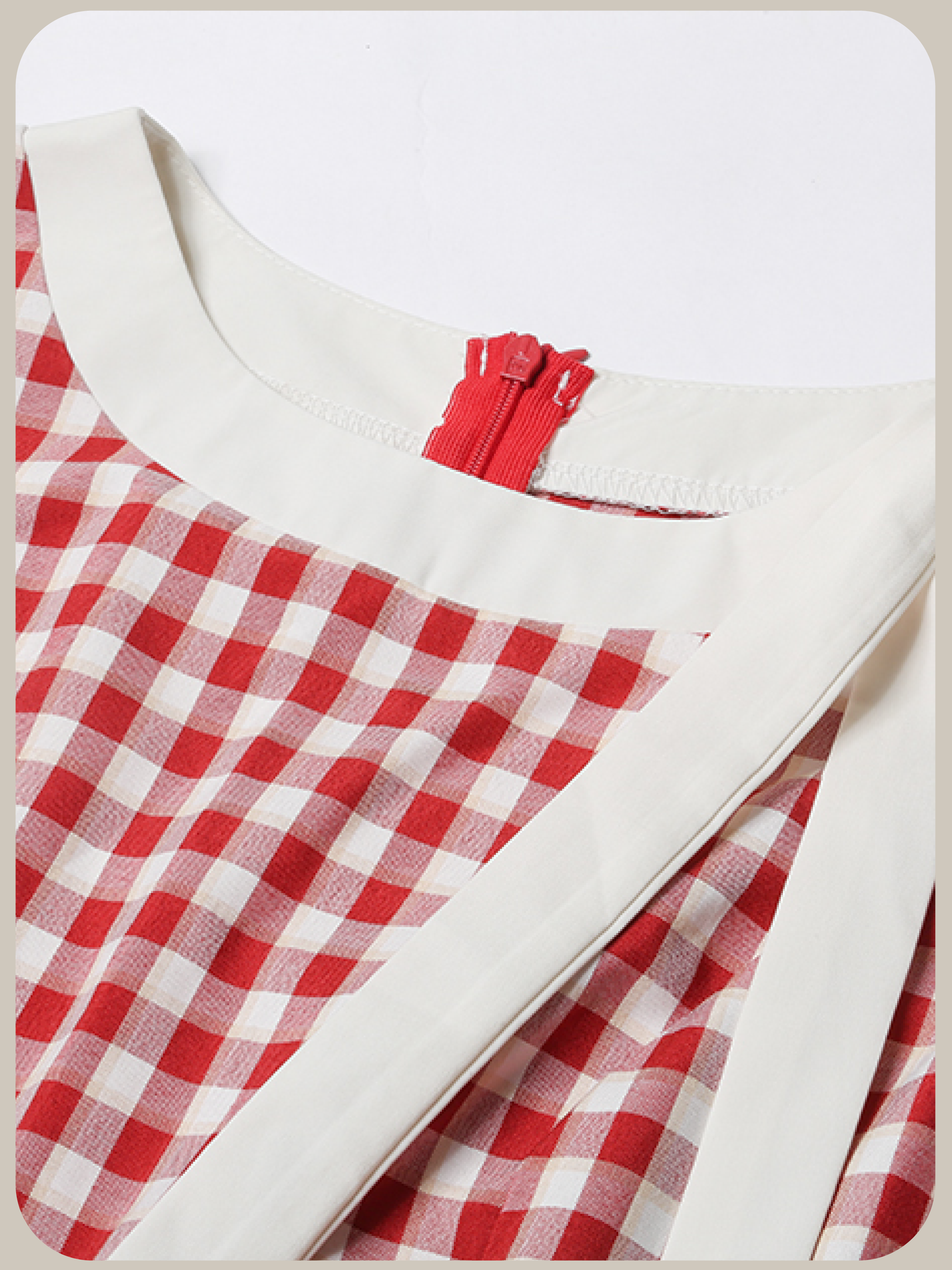 Shoulder Ribbon Red Check One Piece/ショルダーリボンレッドチェックワンピース