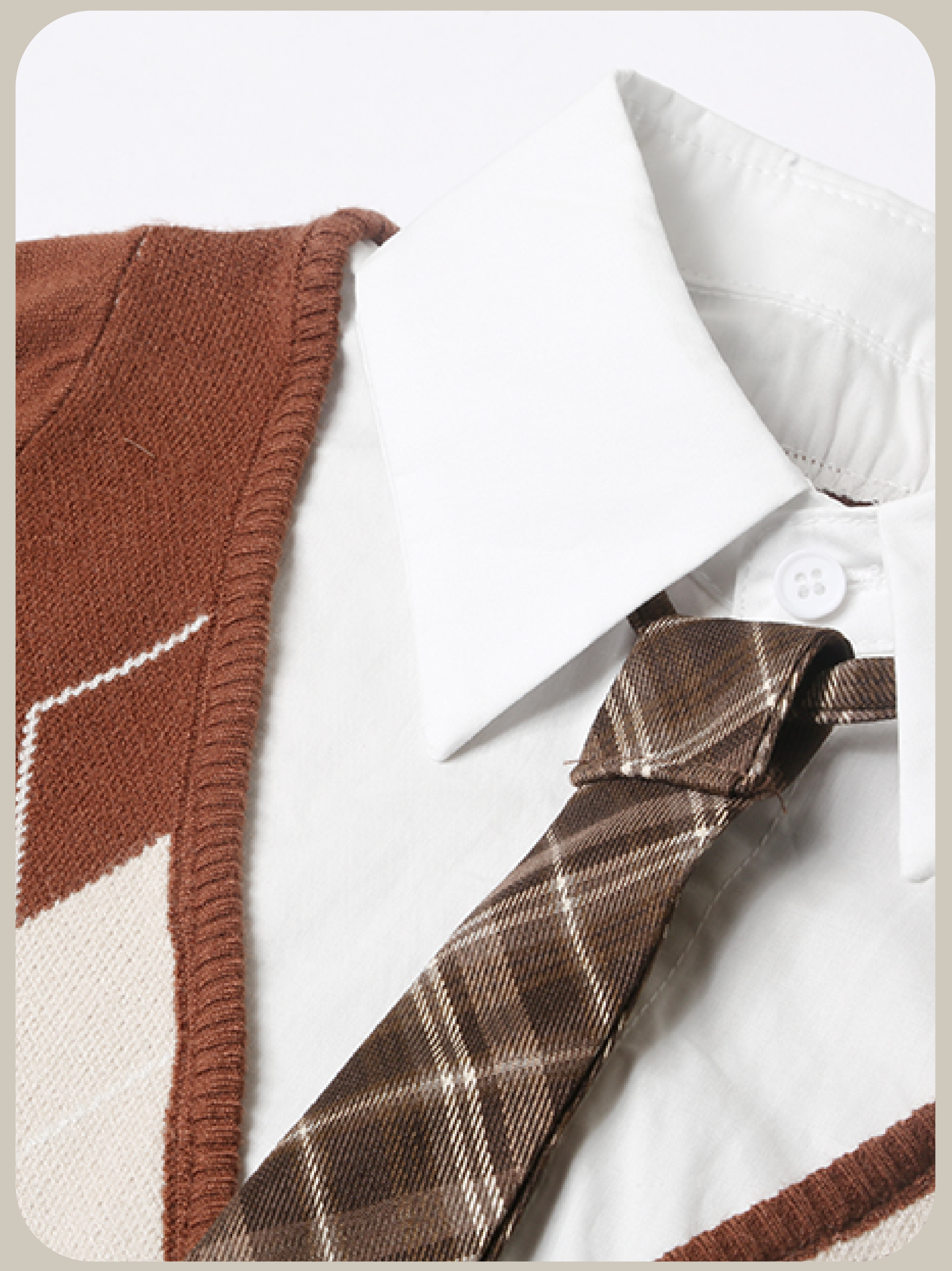 Fake Two Argyle Knit Set Up/フェイクツーアーガイルニットセットアップ