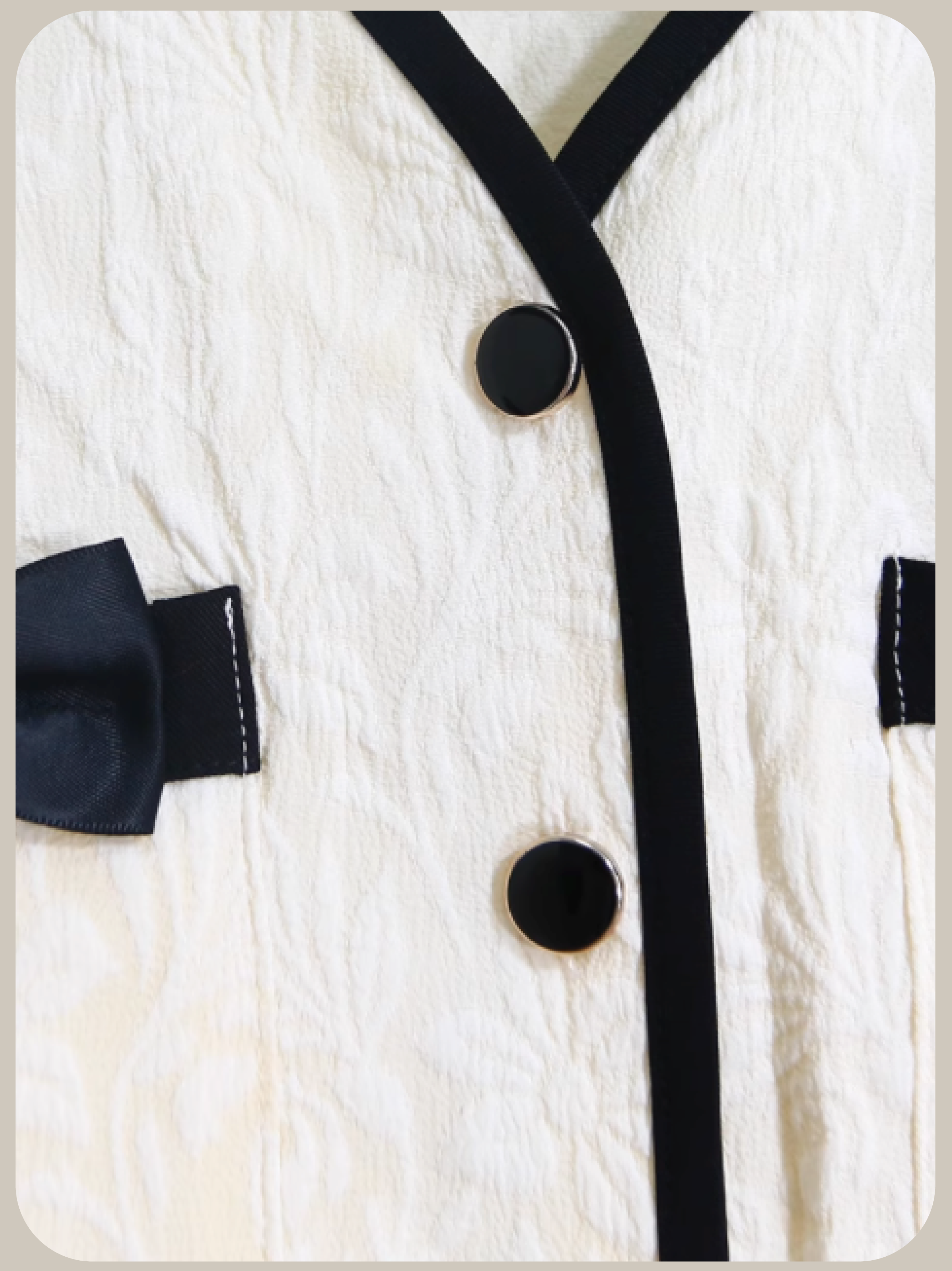 French Emboss Ribbon Shirt/フレンチエンボスリボンシャツ