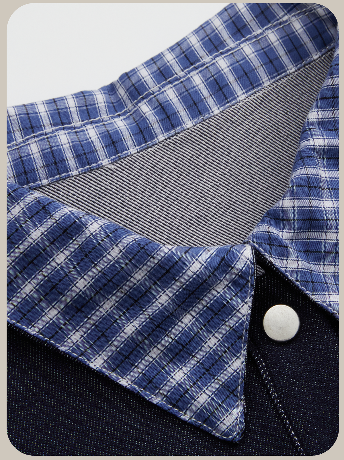 Check Stitching Denim Jacket Set Up/チェックステッチデニムジャケットセットアップ