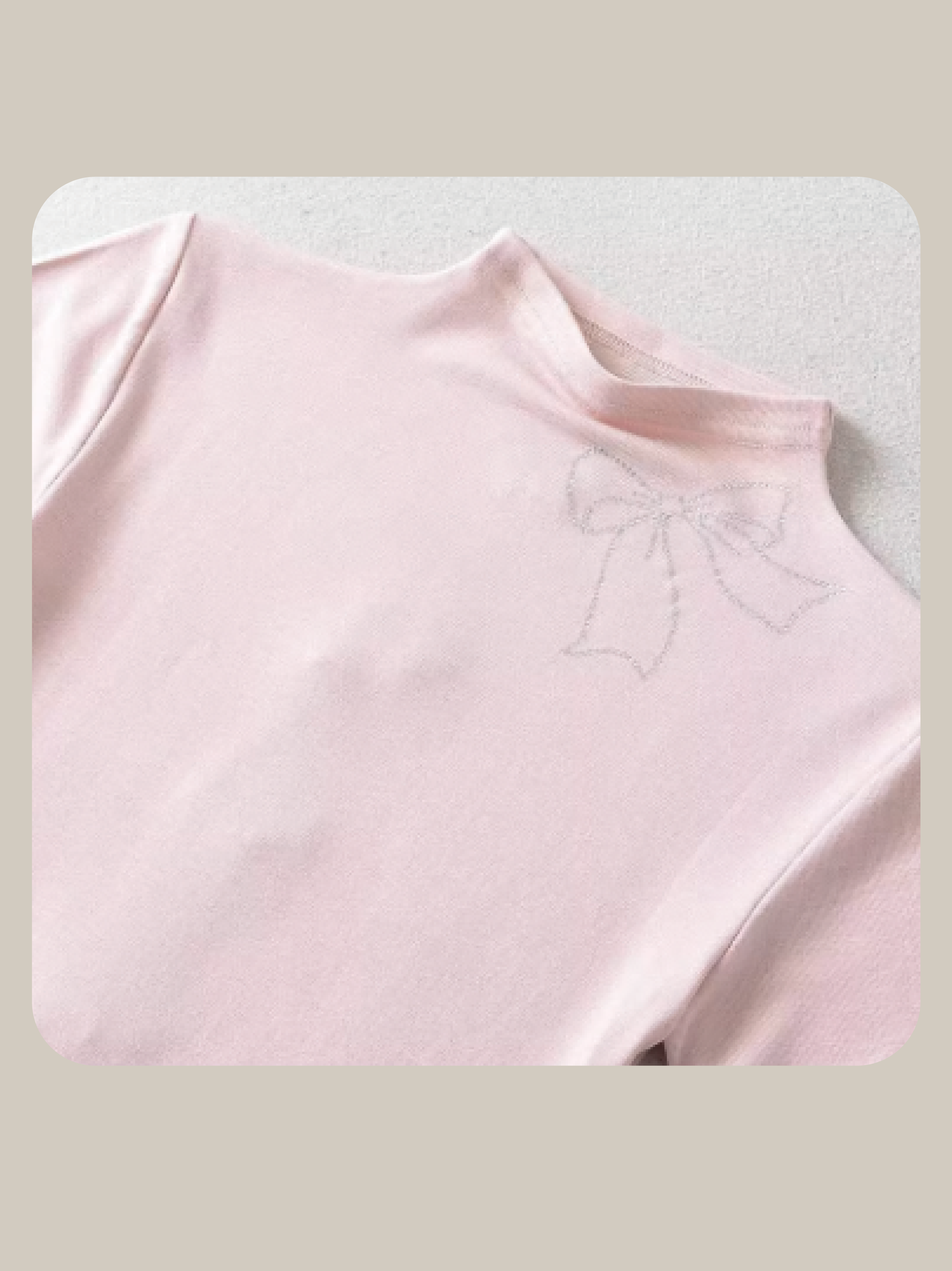 Half Collar Ribbon Beads Tops/ハーフカラーリボンビーズトップス