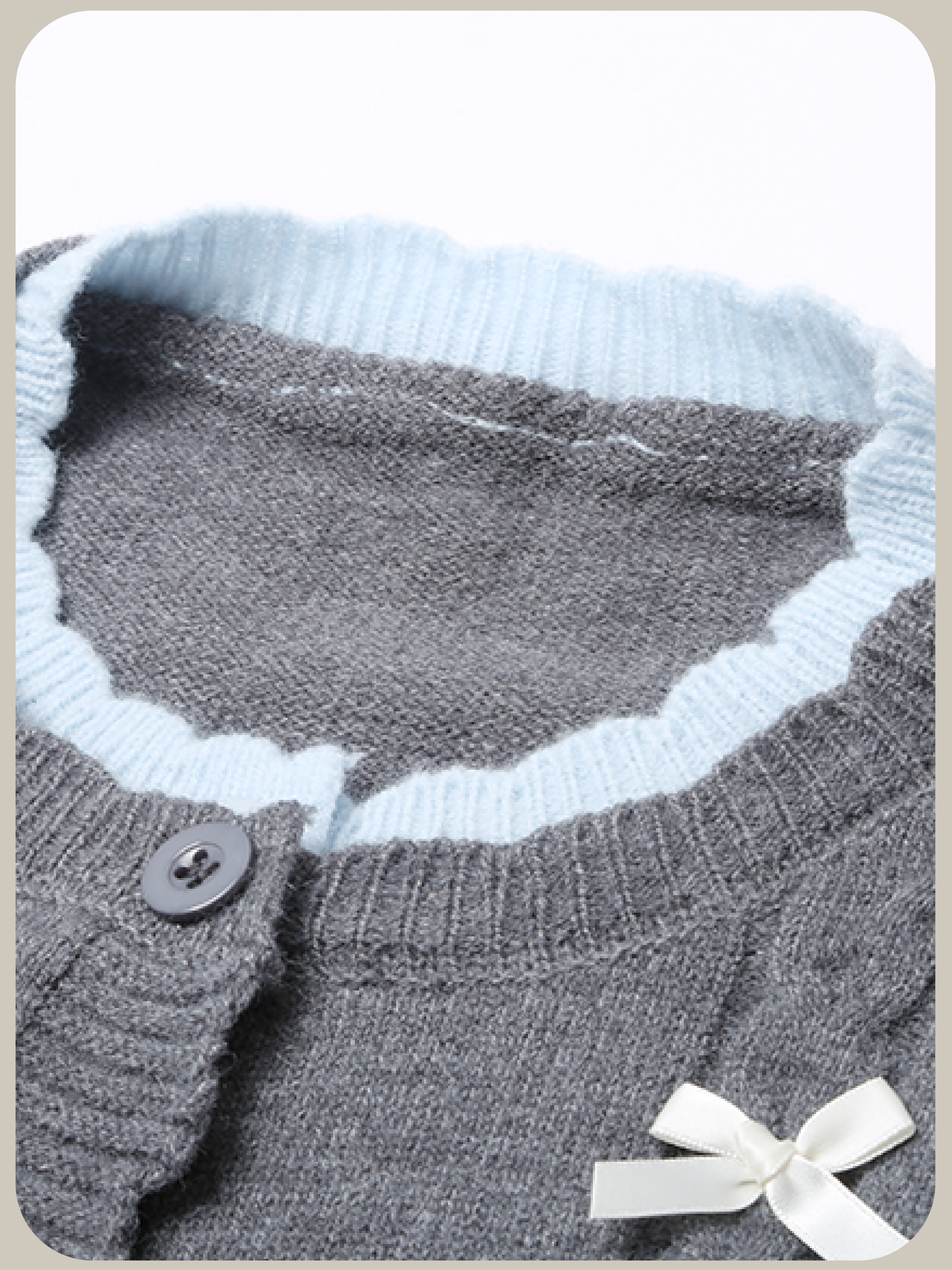 Layer Jeresy Ribbon Cardigan/レイヤードジャージーリボンカーディガン