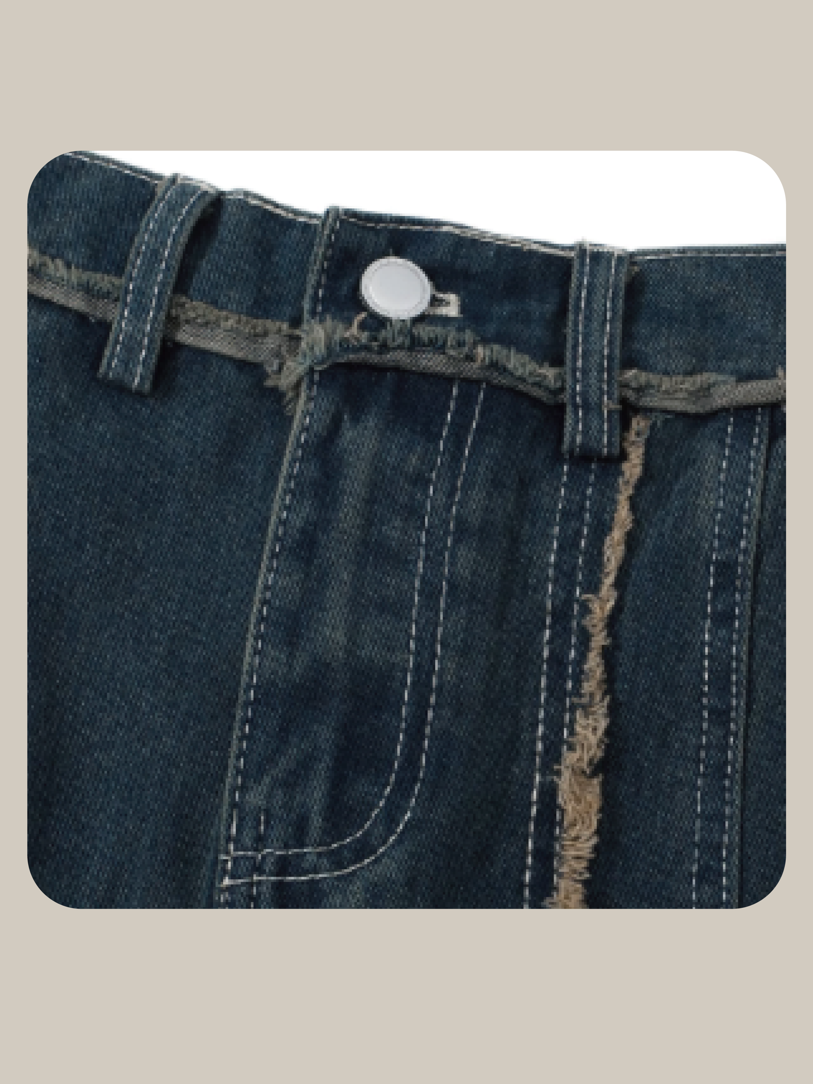 Washed Denim Fringe Skirt/ウォッシュドデニムフリンジスカート