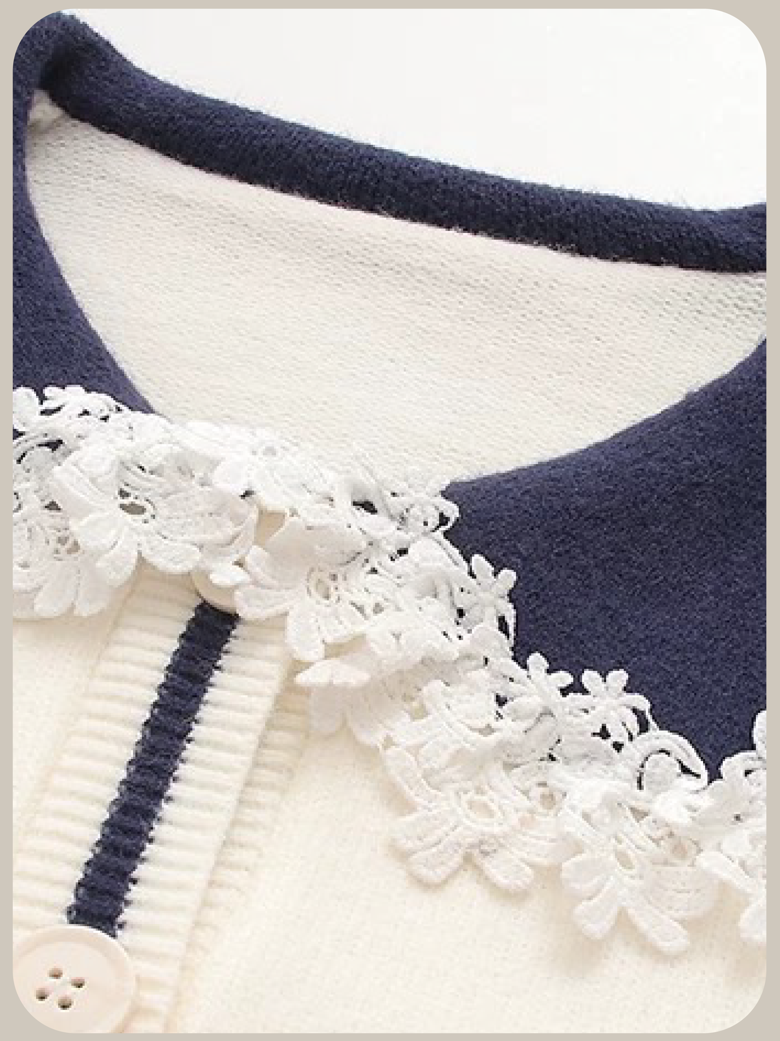 Preppy Lace Collar Cardigan/プレッピーレースカラーカーディガン
