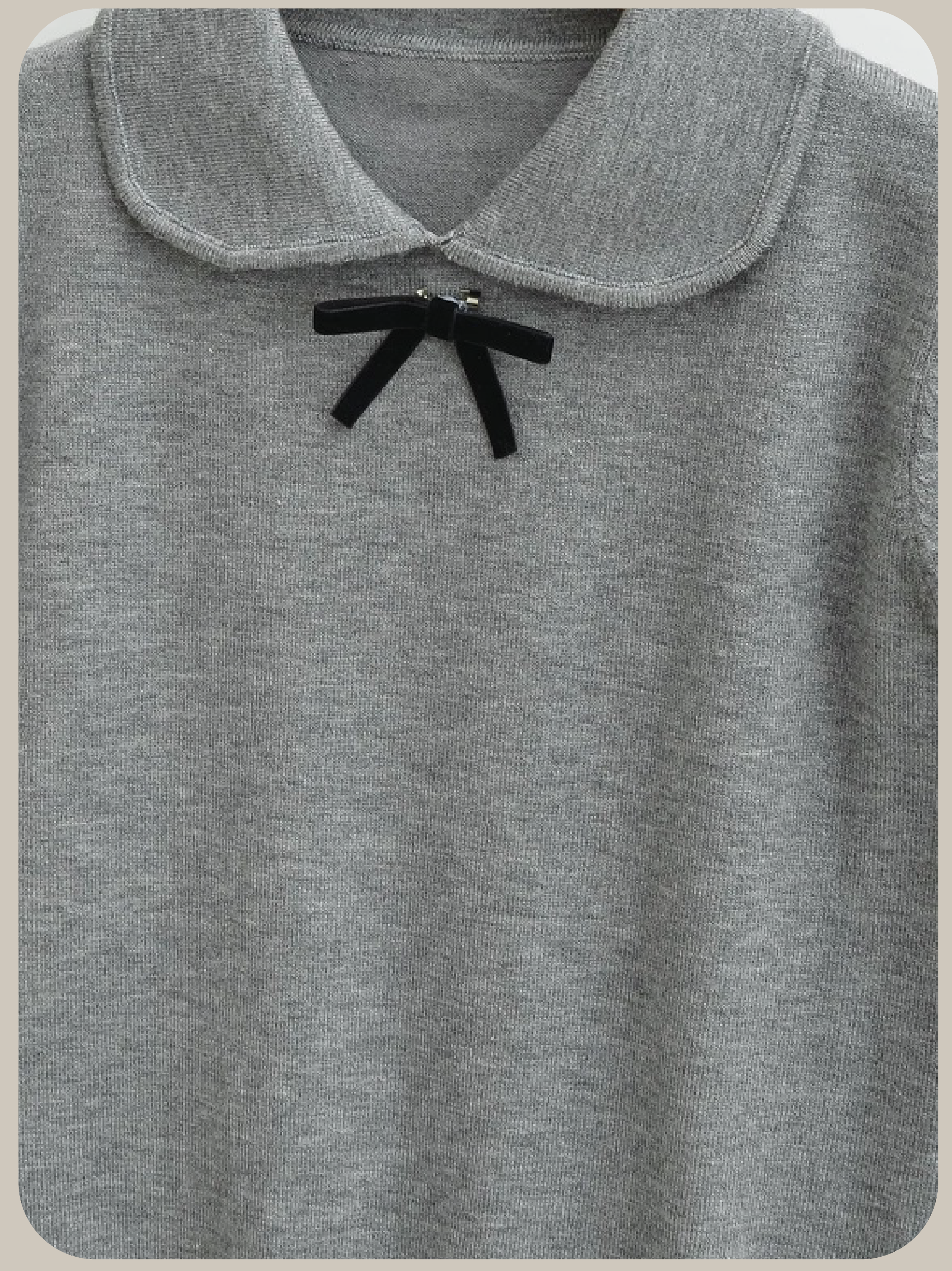 Bow Collar Puff Sleeve Top/ボウカラーパフスリーブトップス