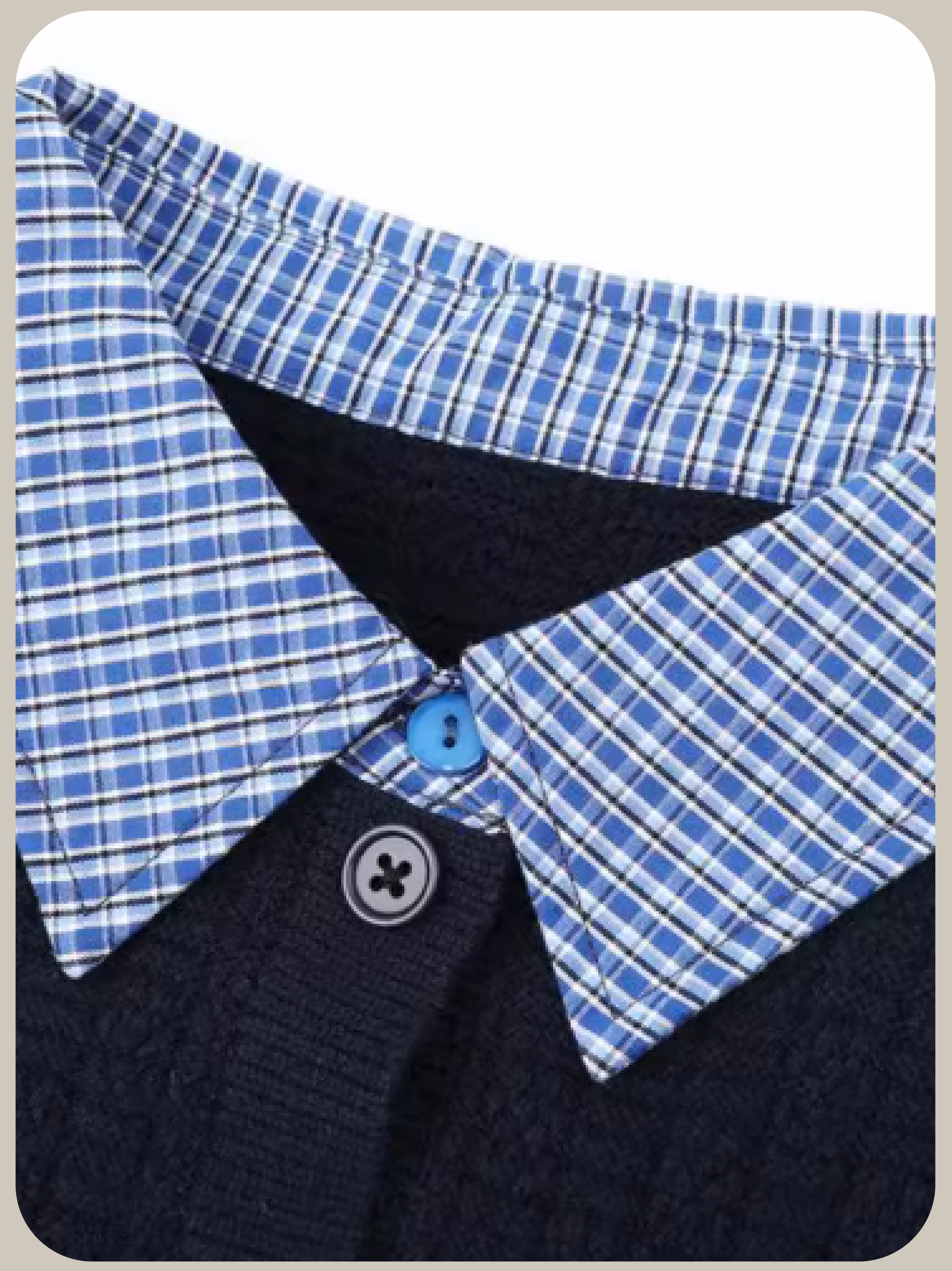 Preppy Shirt Stitching Cardigan/プレッピーシャツステッチカーディガン