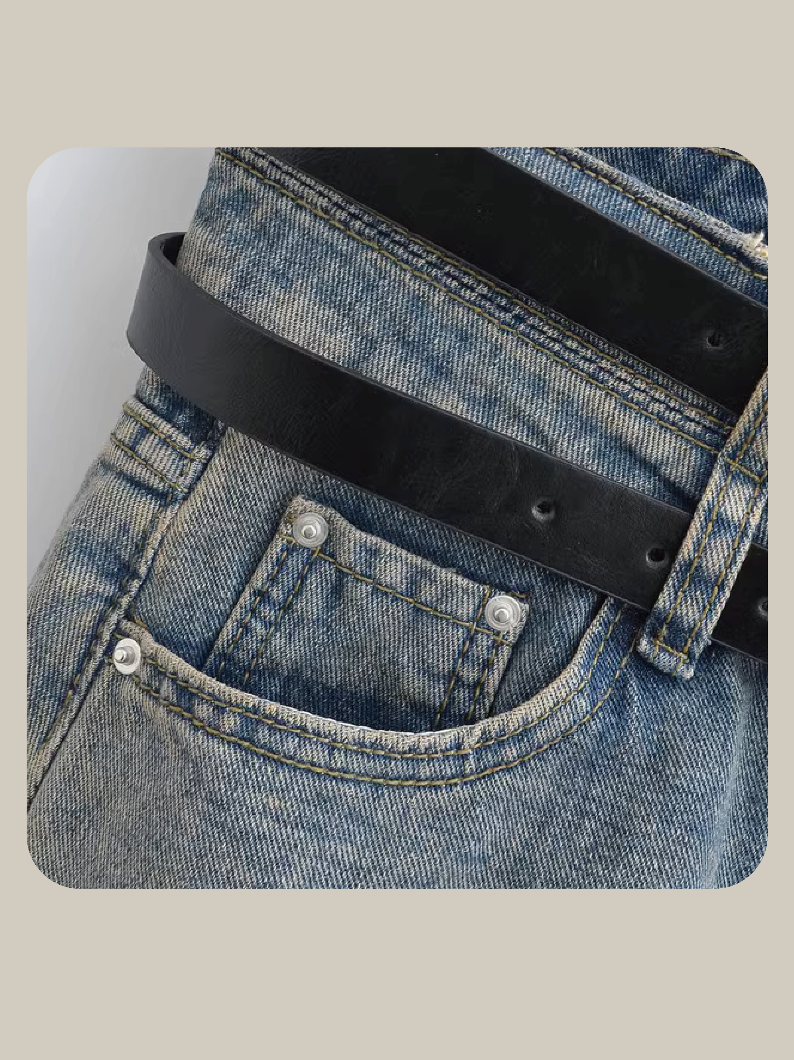 Double Belt Denim Skirt/ダブルベルトデニムスカート