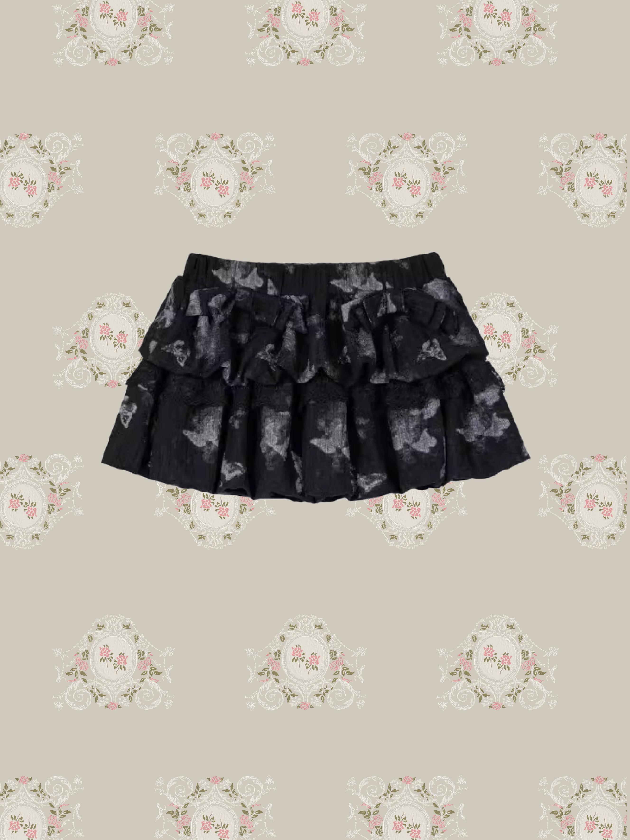 Butterfly Puff Layer Mini Skirt/バタフライパフレイヤーミニスカート