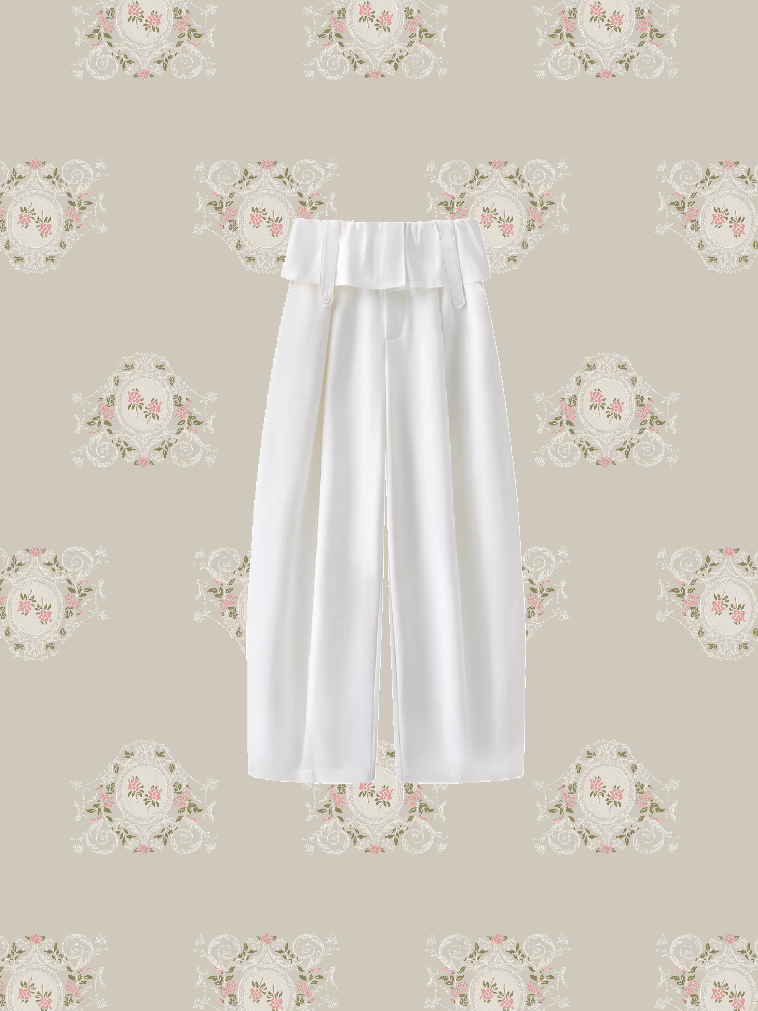 Layered Wrap Skirt Wide Pants/重ね着ラップスカートワイドパンツ