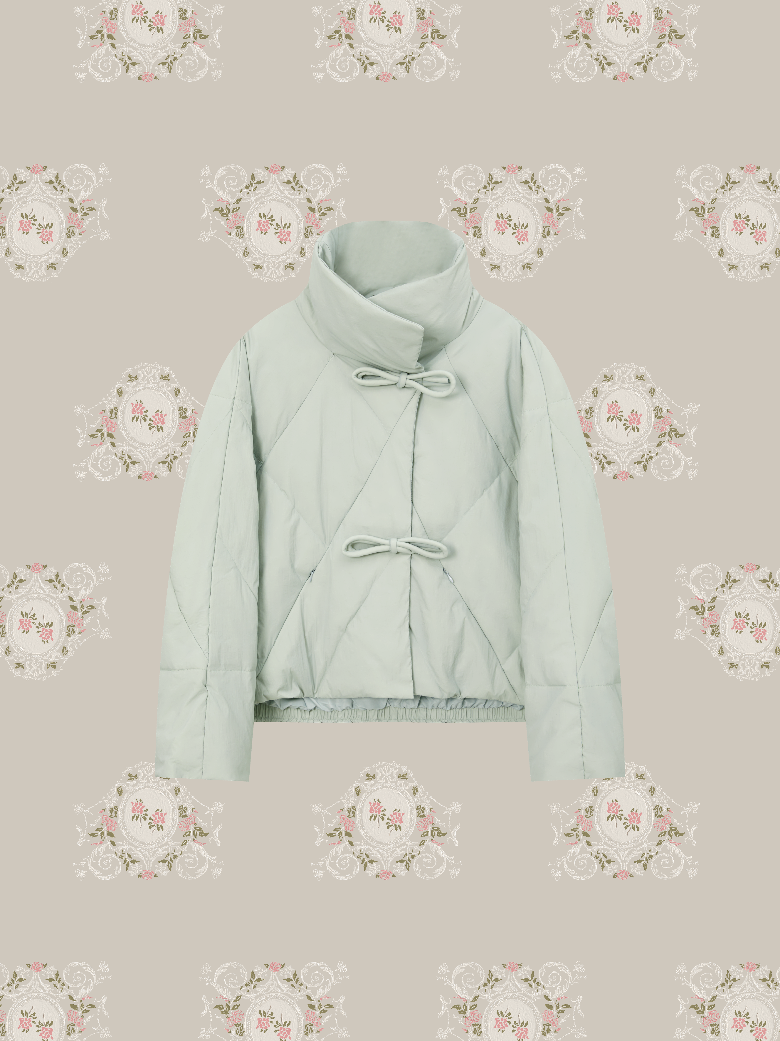 Quilting Ribbon Puffer Duck Down Jacket キルティングリボンパファーダックダウンジャケット