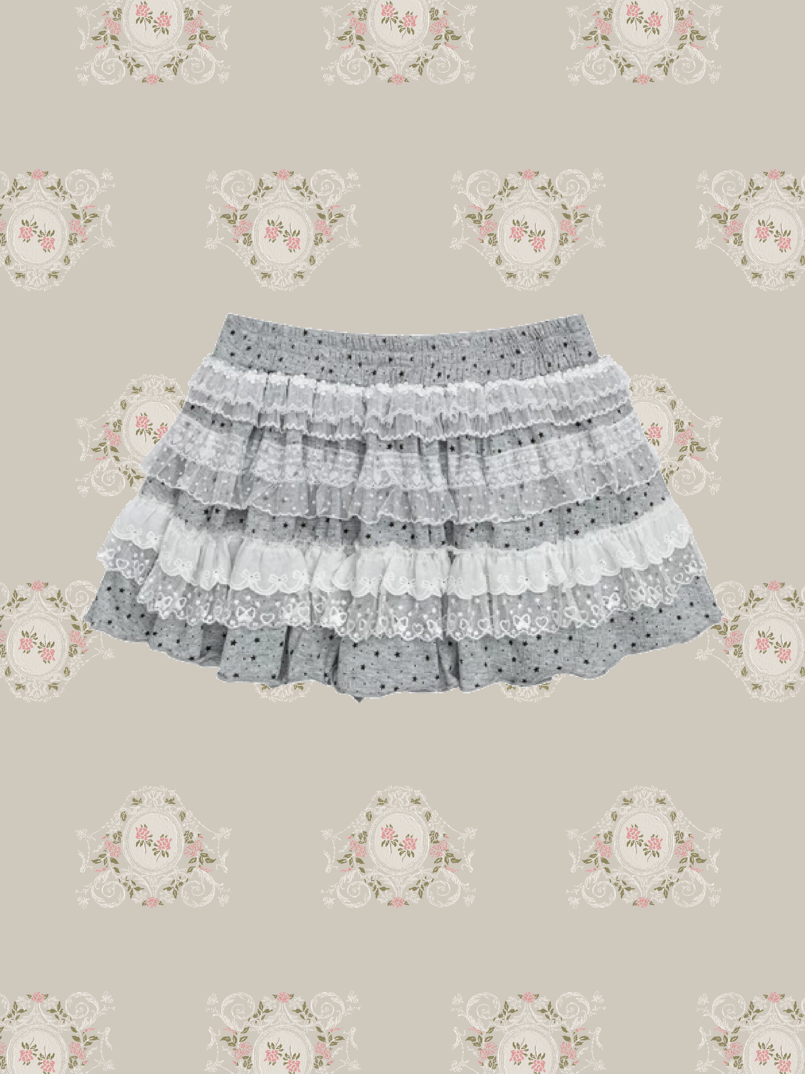Sweet Layer Dot Lace Mini Skirt/スイートレイヤードットレースミニスカート