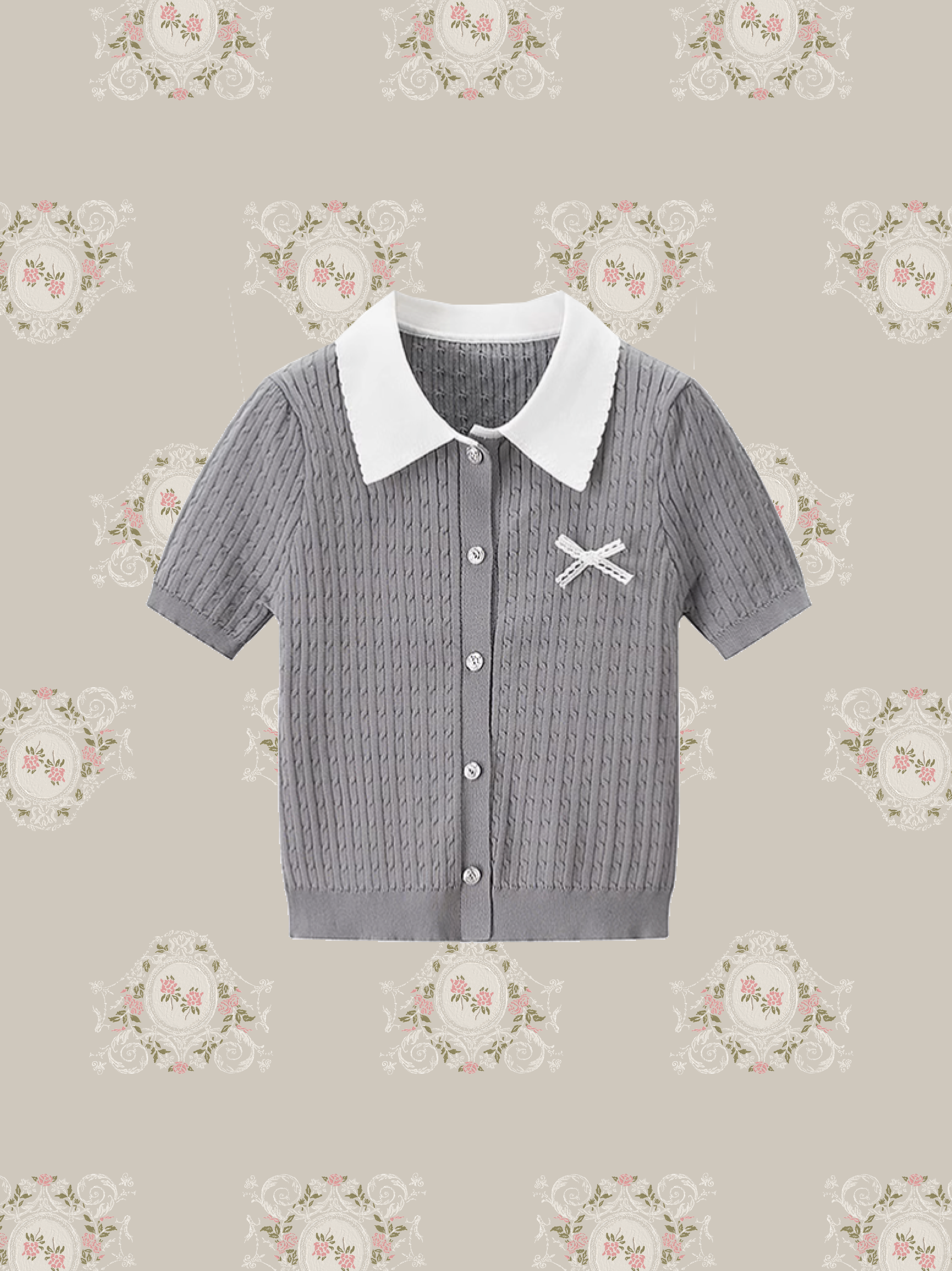 Elegant Gray Summer Knit/エレガントグレーサマーニット