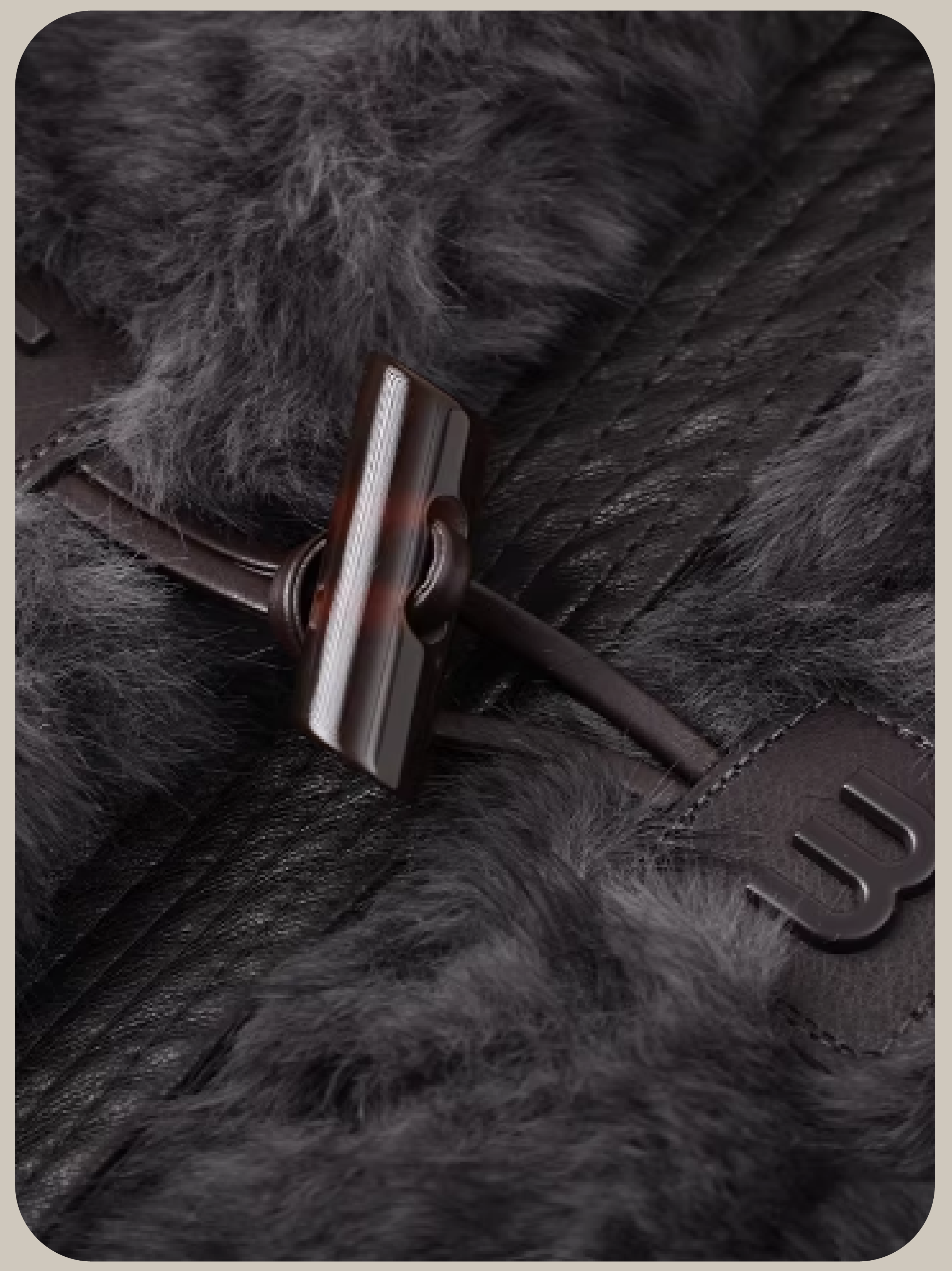 Faux Fur Leather Stitching Short Coat/フェイクファーレザーステッチショートコート