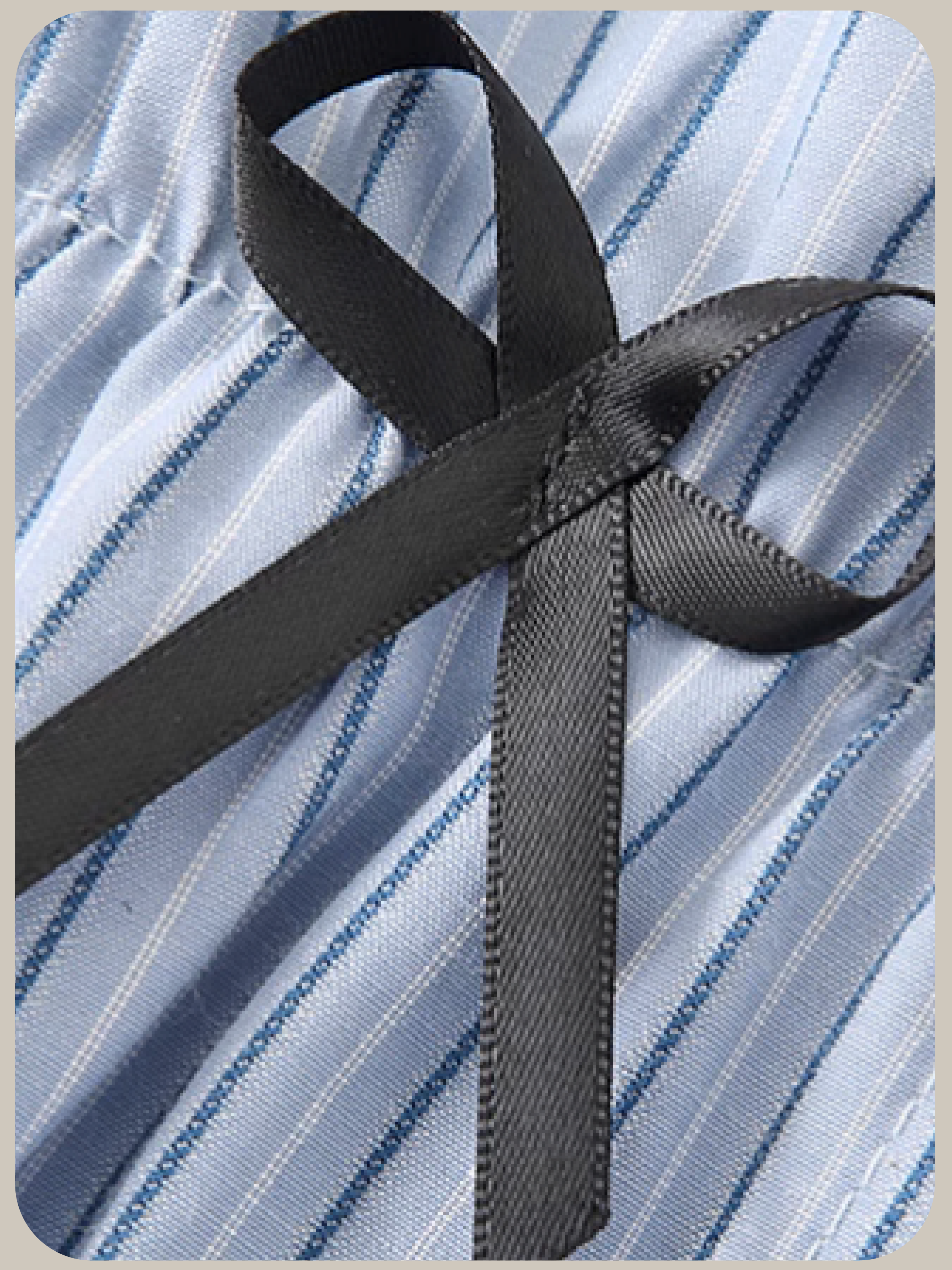 Hollow Out Ribbon Stripe Shirt/リボンストライプシャツ