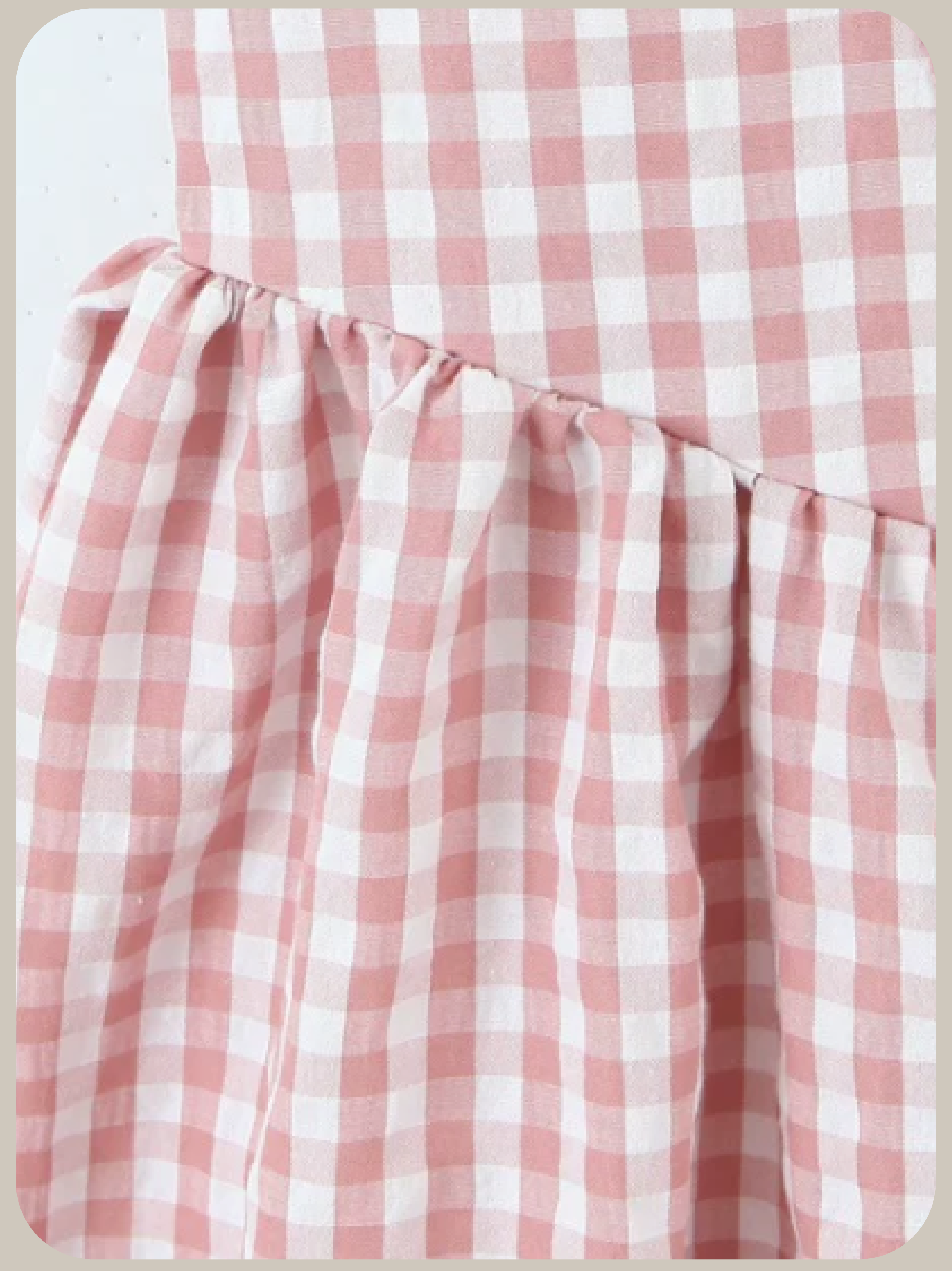 V Neck Plaid Waist One Piece/Vネックチェック柄ウエストワンピース