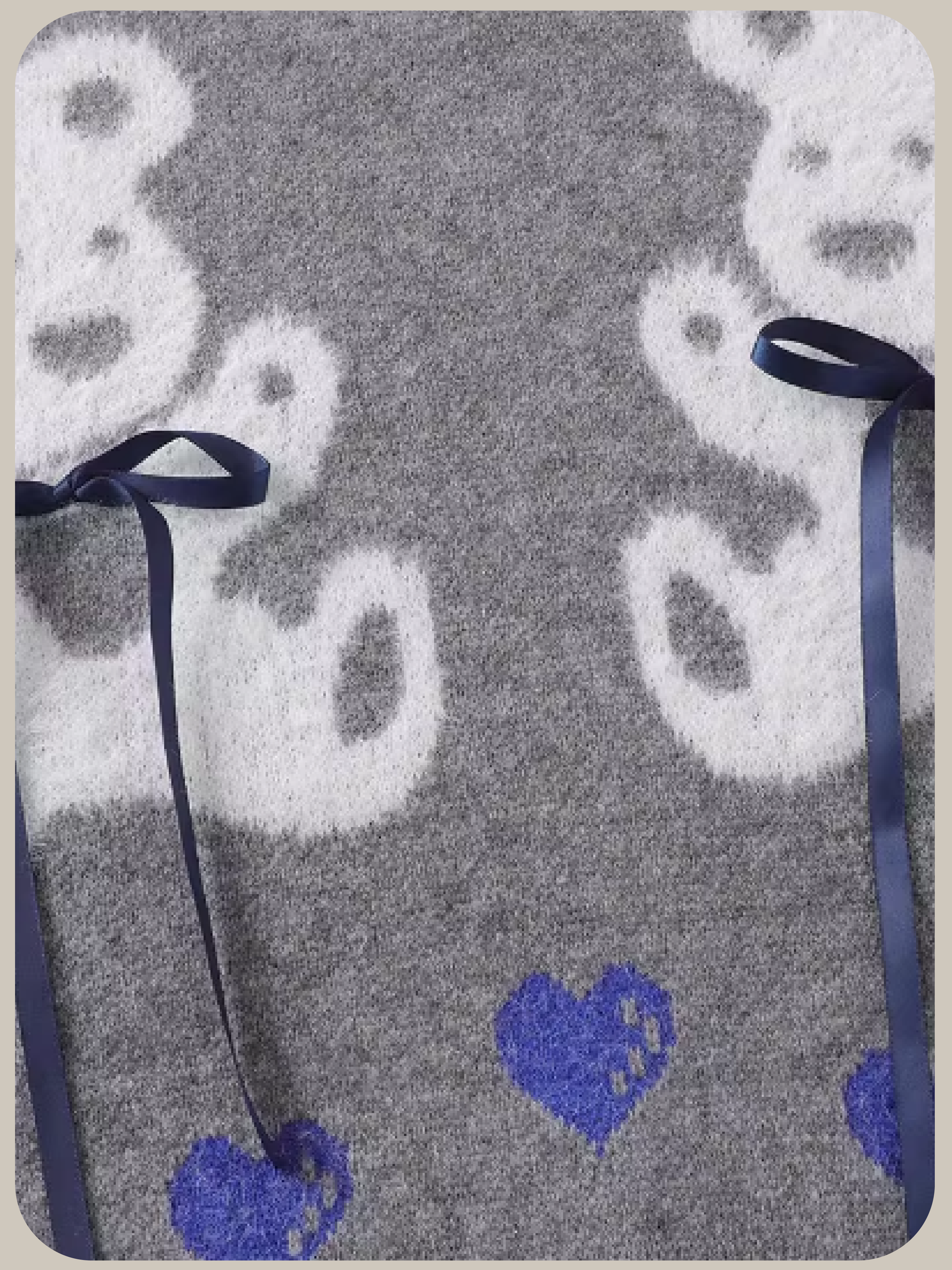 Baby Bear Jacquard Lace Up Sweater/ベビーベアジャカードレースアップセーター