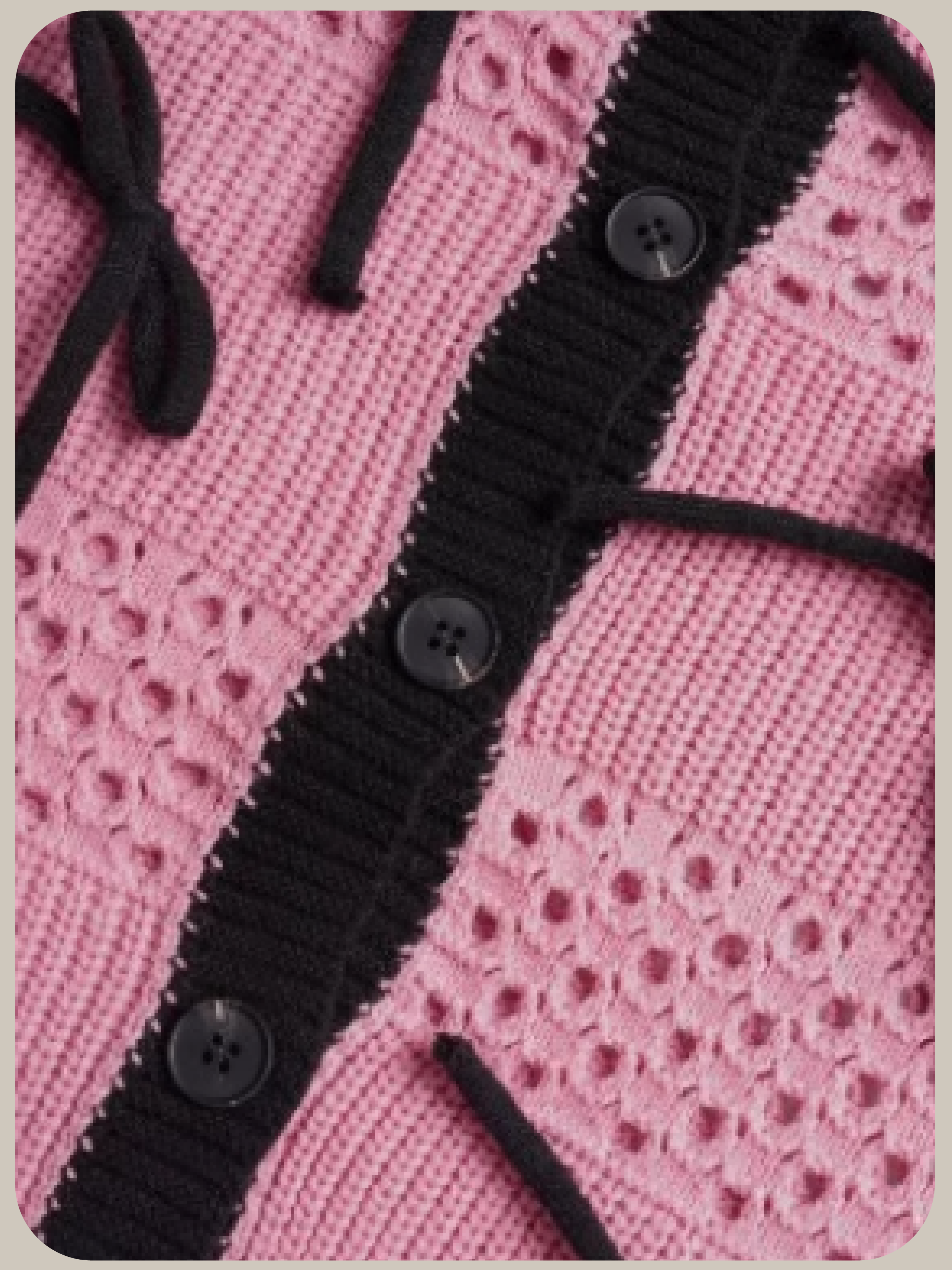 Ribbon Applique Cropped Cardigan/リボンアップリケクロップドカーディガン