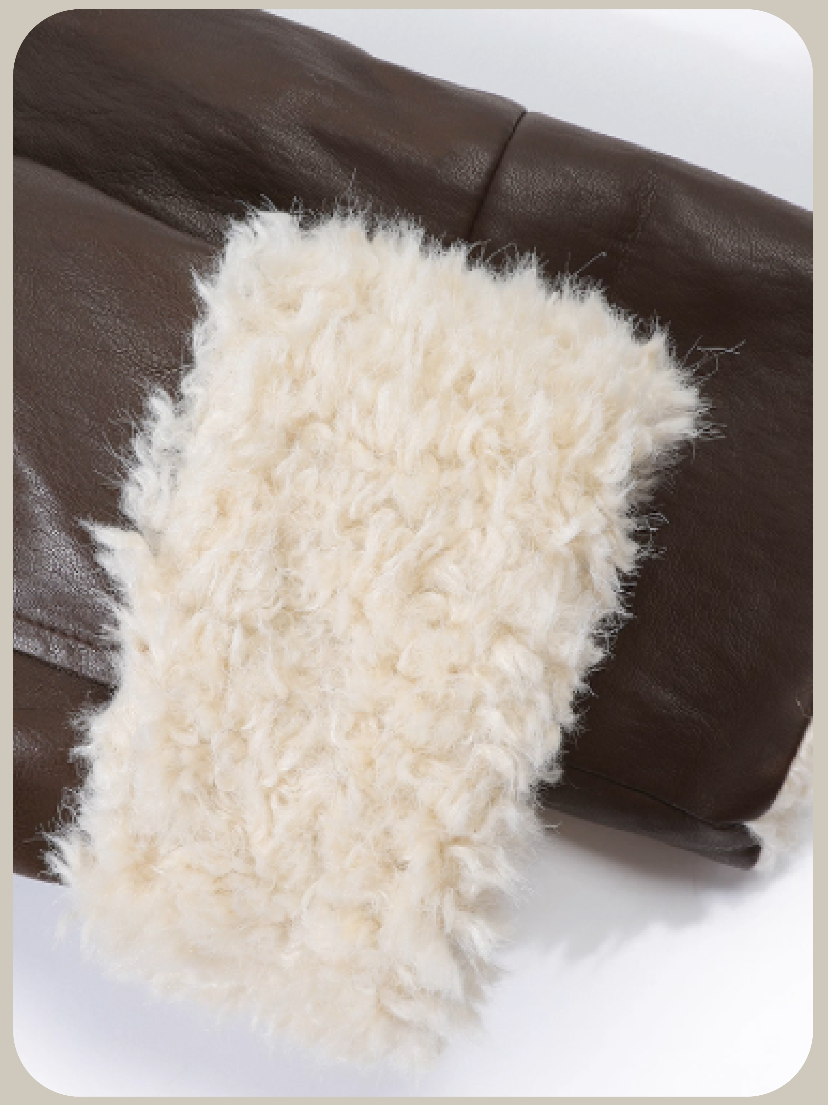 Leather Fluffy Fur Jacket/ふわふわレザーファージャケット