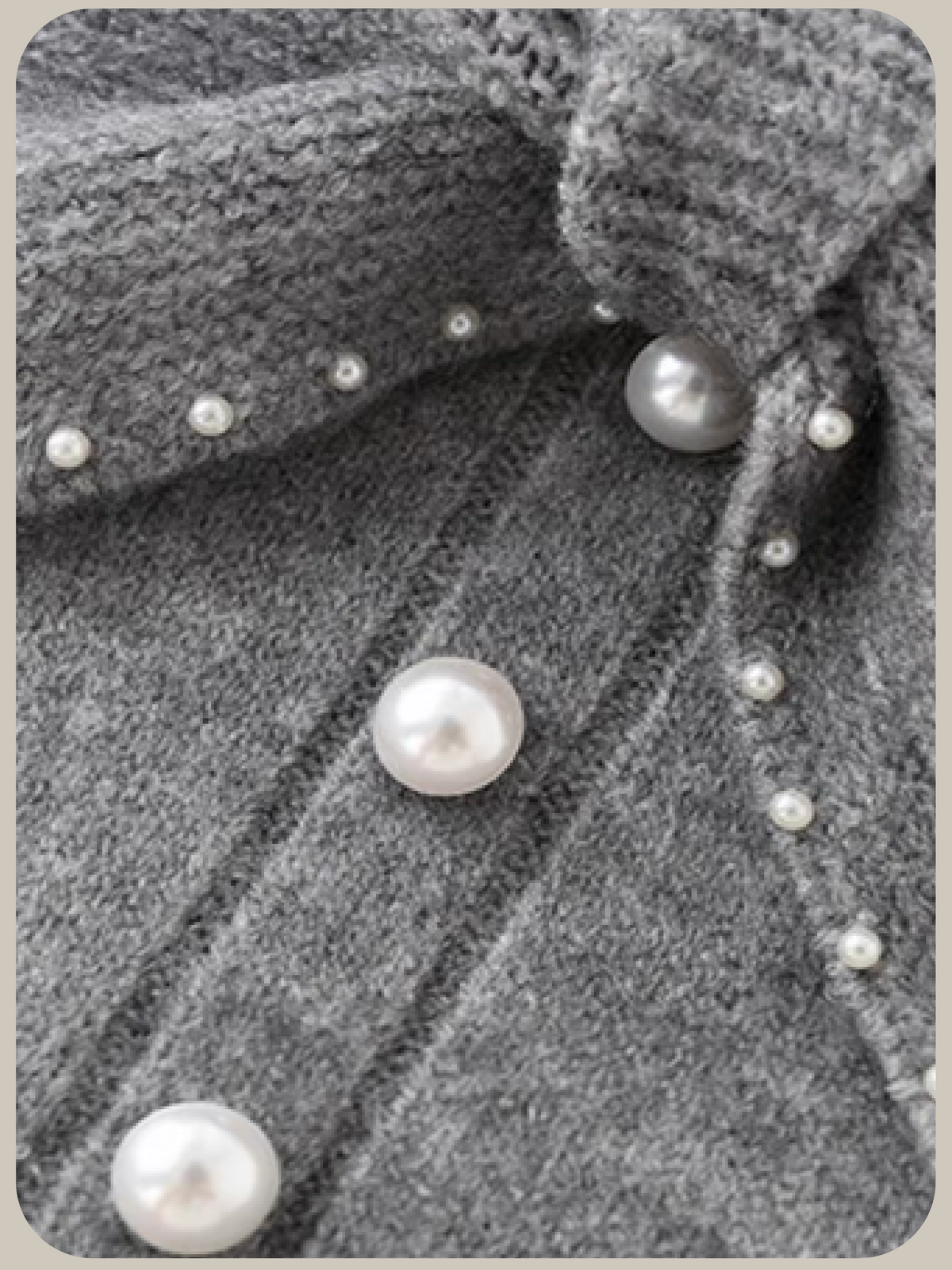 Pearl Bow Tie Collar Sweater/パール付きボウタイカラーセーター