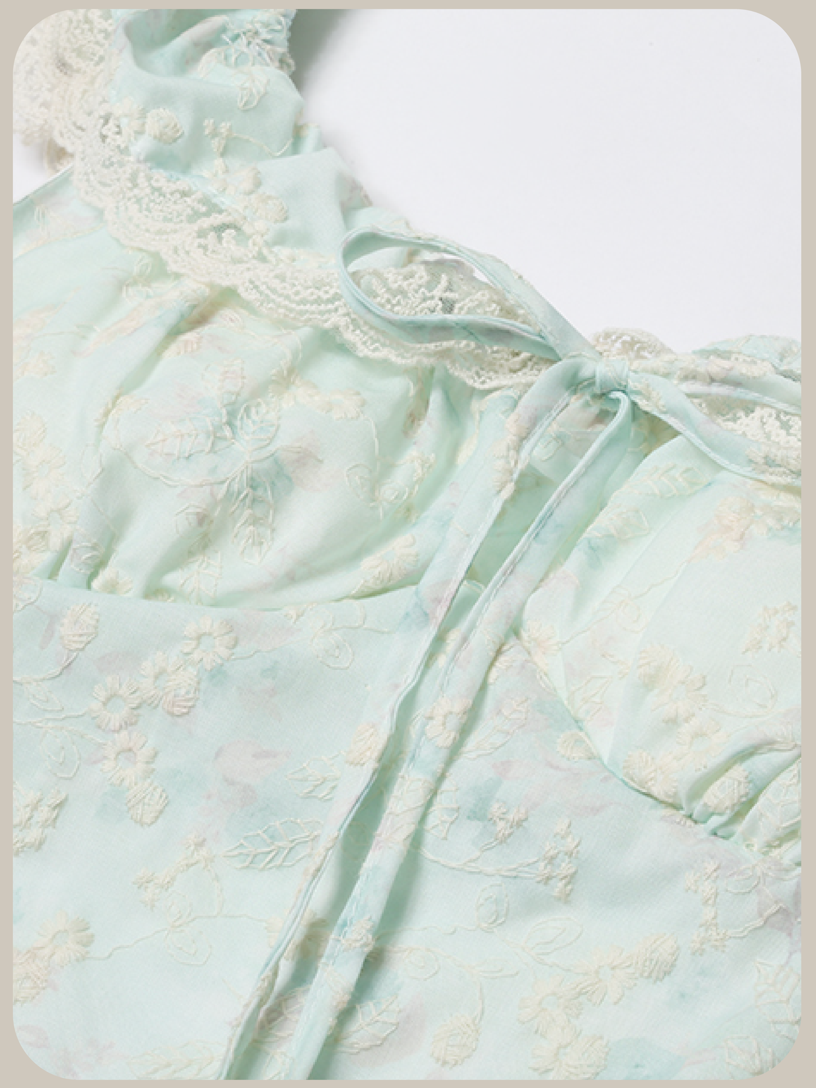 Mint Green Frill Waisted Dress/ミントグリーンフリルウエストドレス