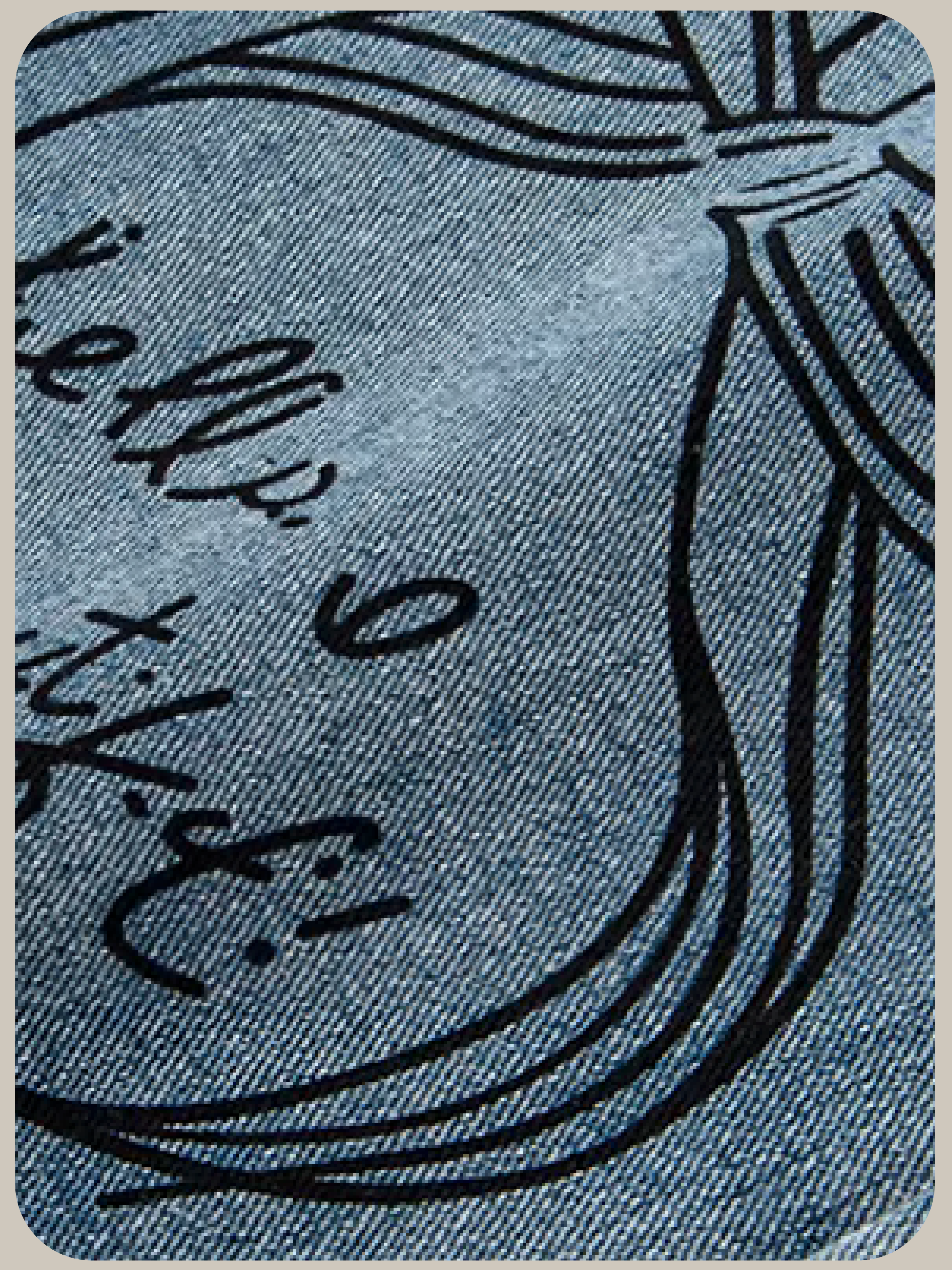 Ribbon Print Wide Denim Pants/リボンプリントワイドデニムパンツ