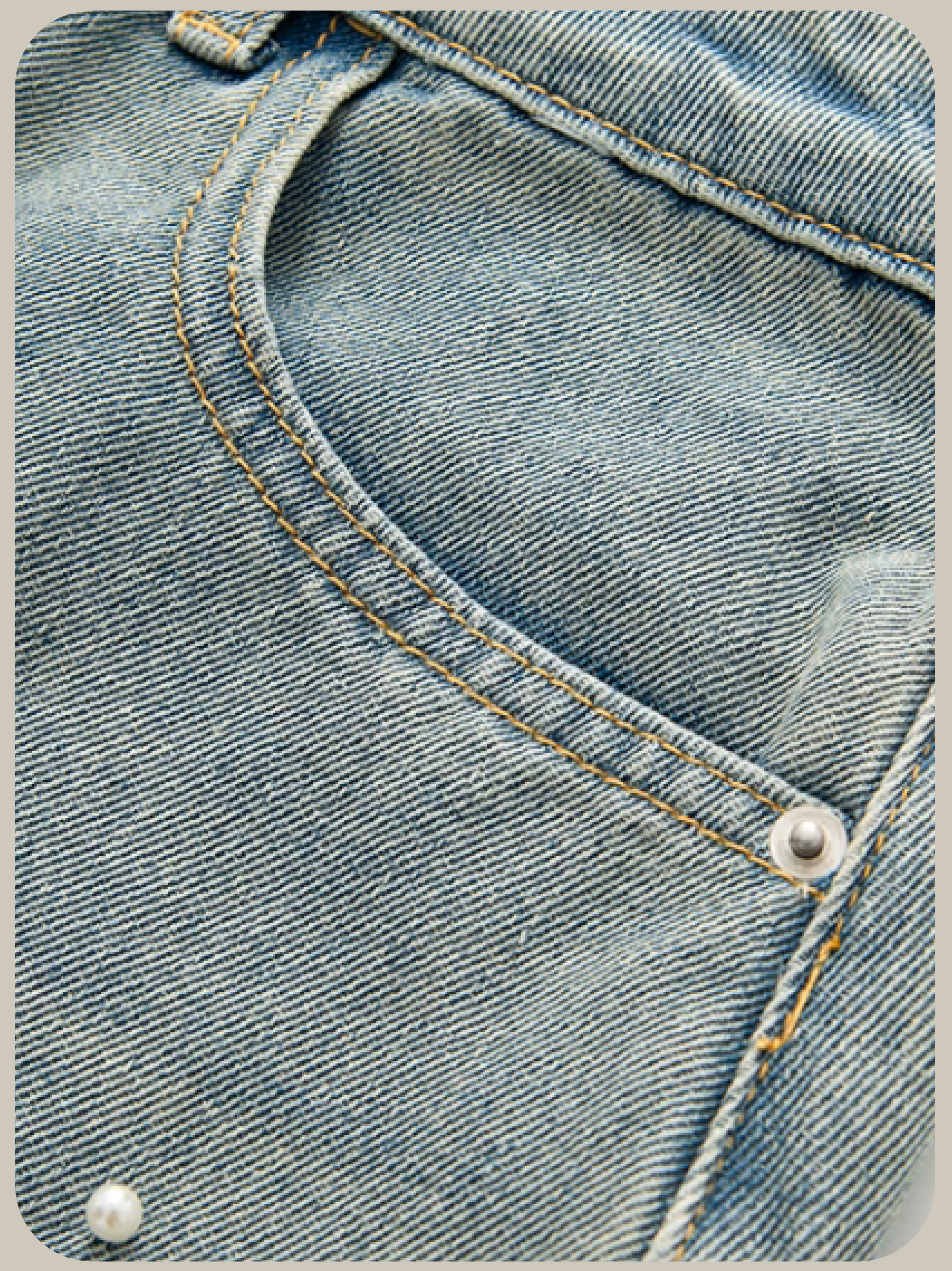 Pearl Deco Denim Short Pants/パールデコデニムショートパンツ