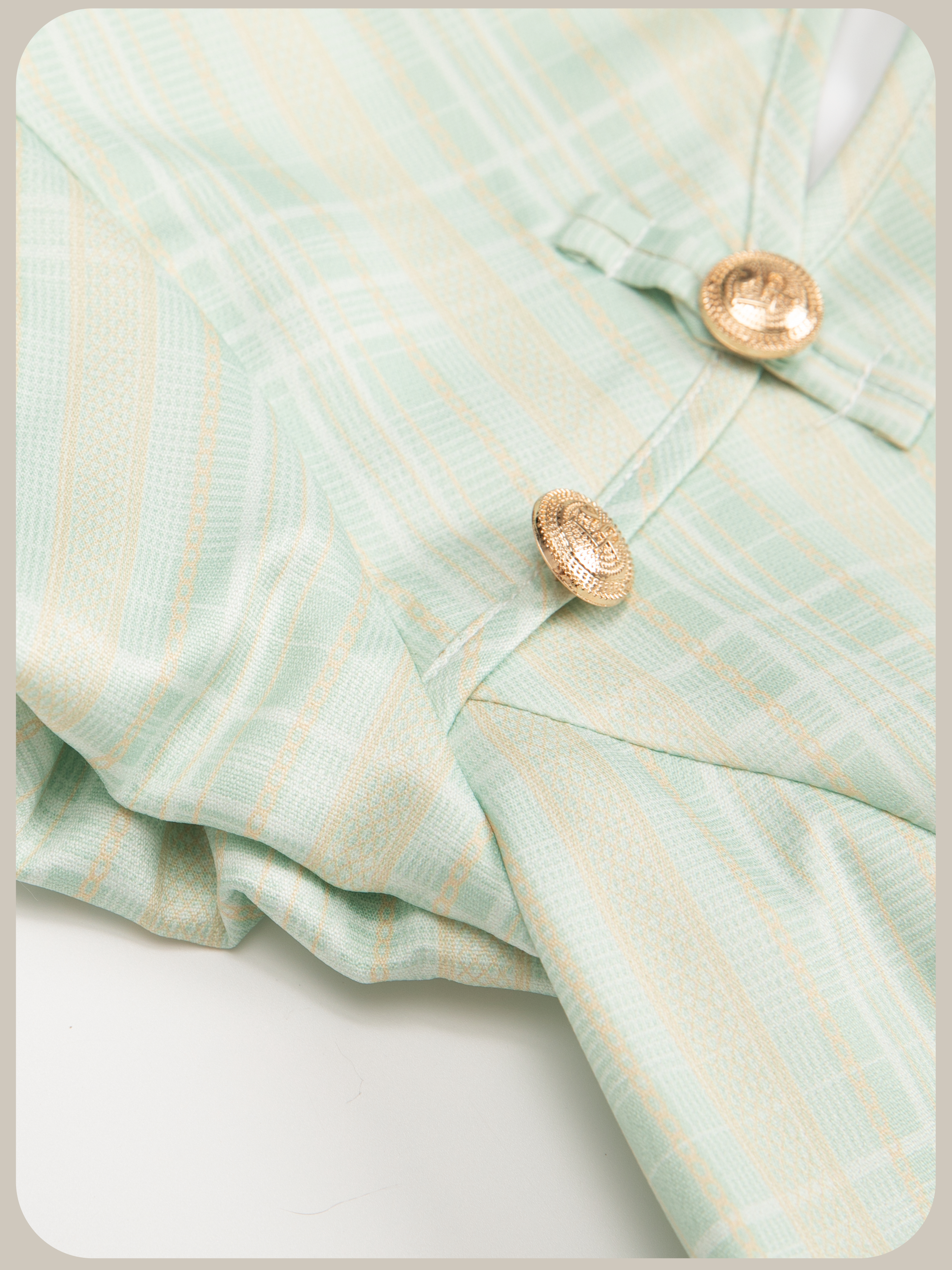 ・予約商品・Fresh Color Gold Button Pleats China Dress/フレッシュカラーゴールドボタンプリーツチャイナドレス