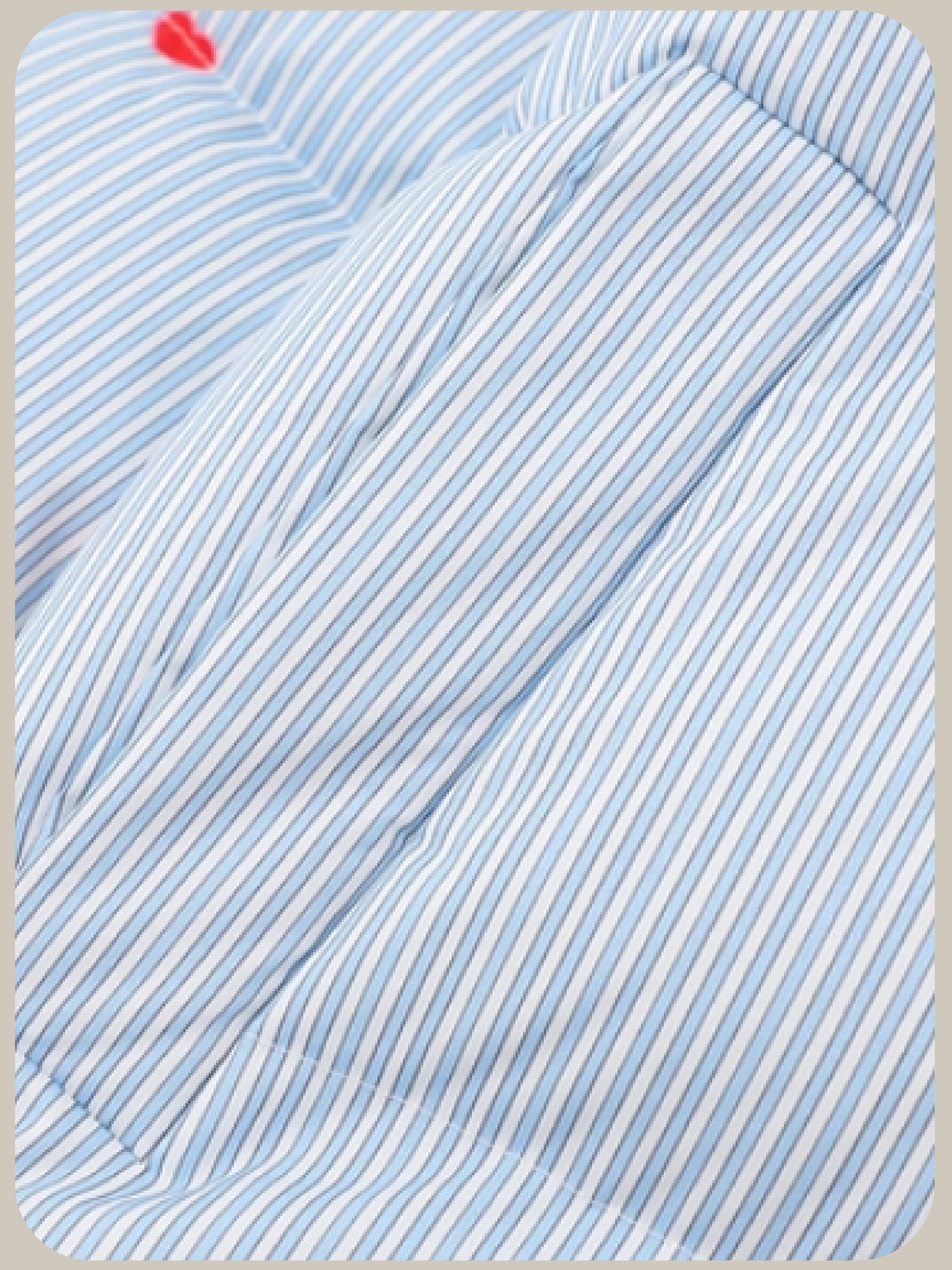 Heart Design Baby Blue Stripe Down Jacket/ハートデザインベビーブルーストライプダウンジャケット