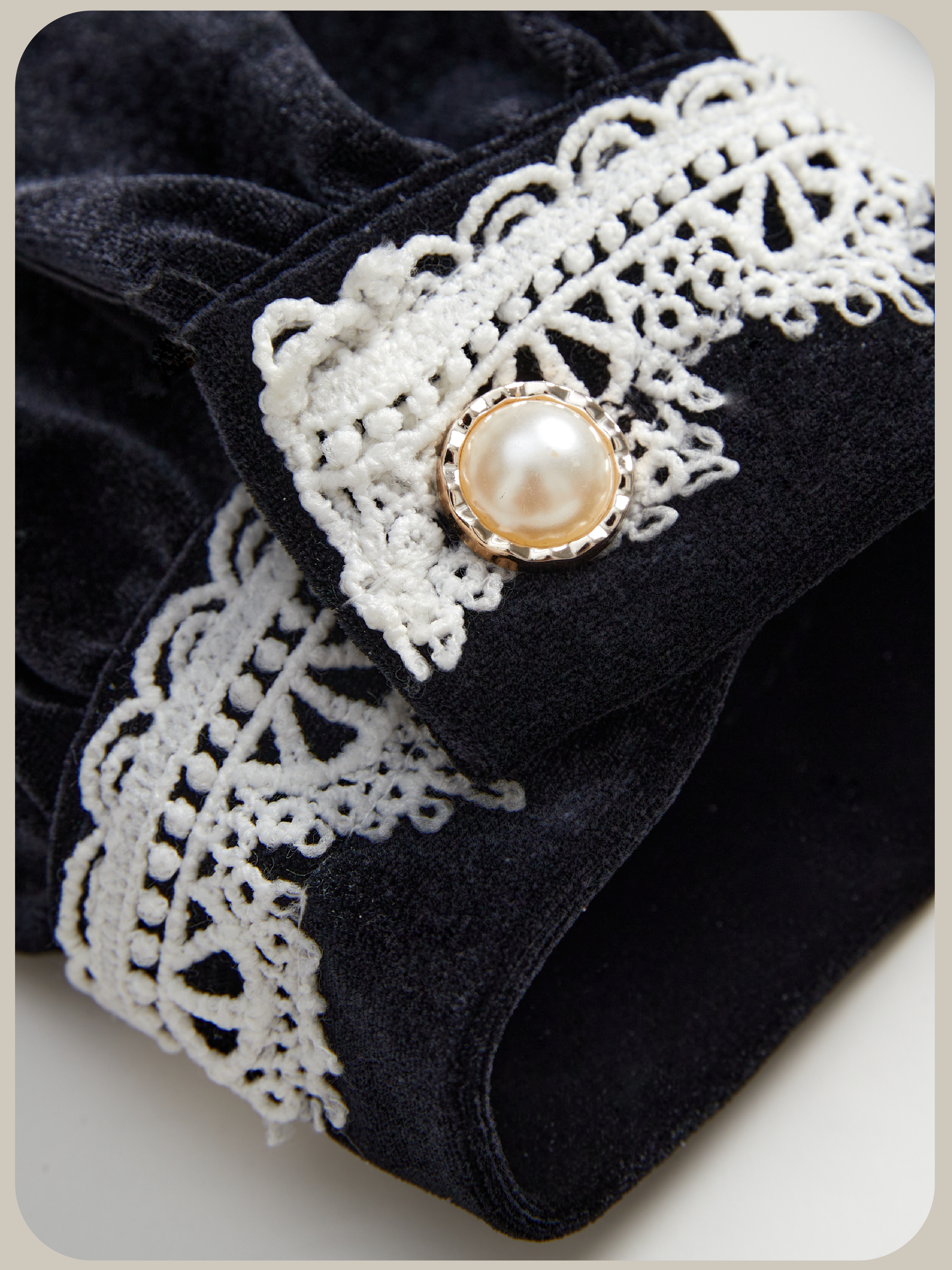 Vintage Lace Detail Velvet Onepiece/ヴィンテージレースディテールベルベットワンピース