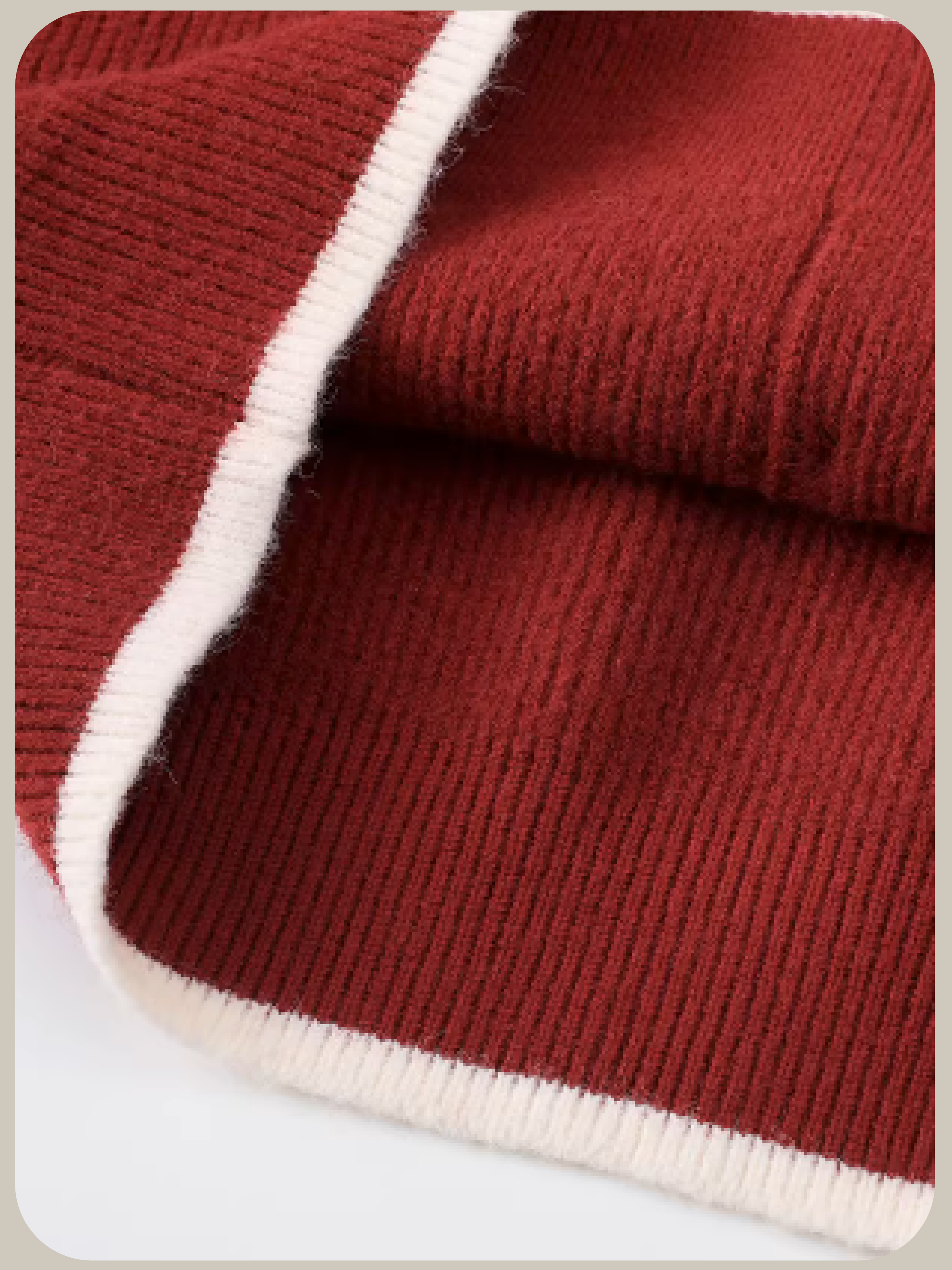 Fake Two Red Polo Knit/フェイクツーレッドポロニット