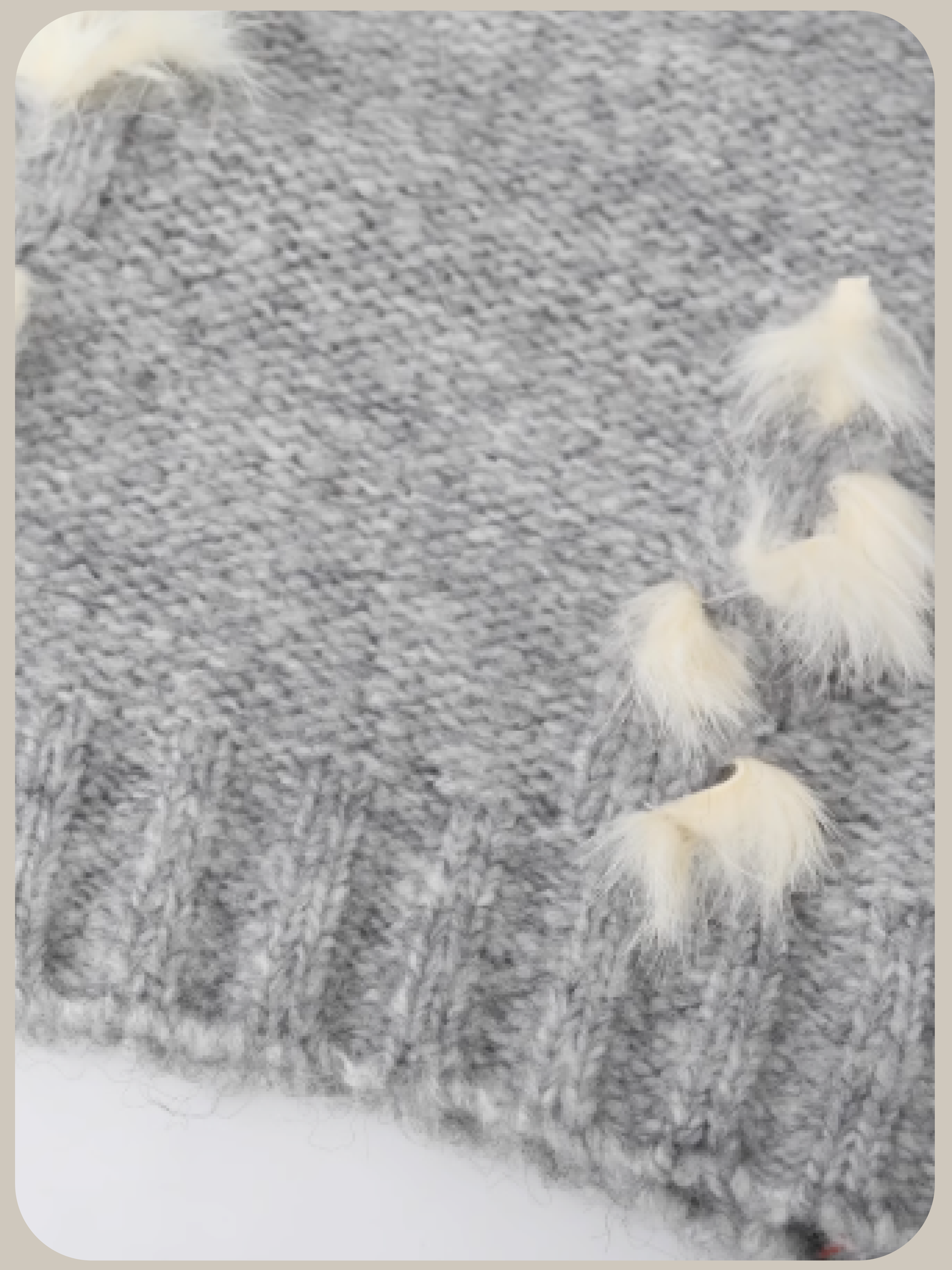 Lace Deco Fluffy Sweater/レースデコふわふわセーター