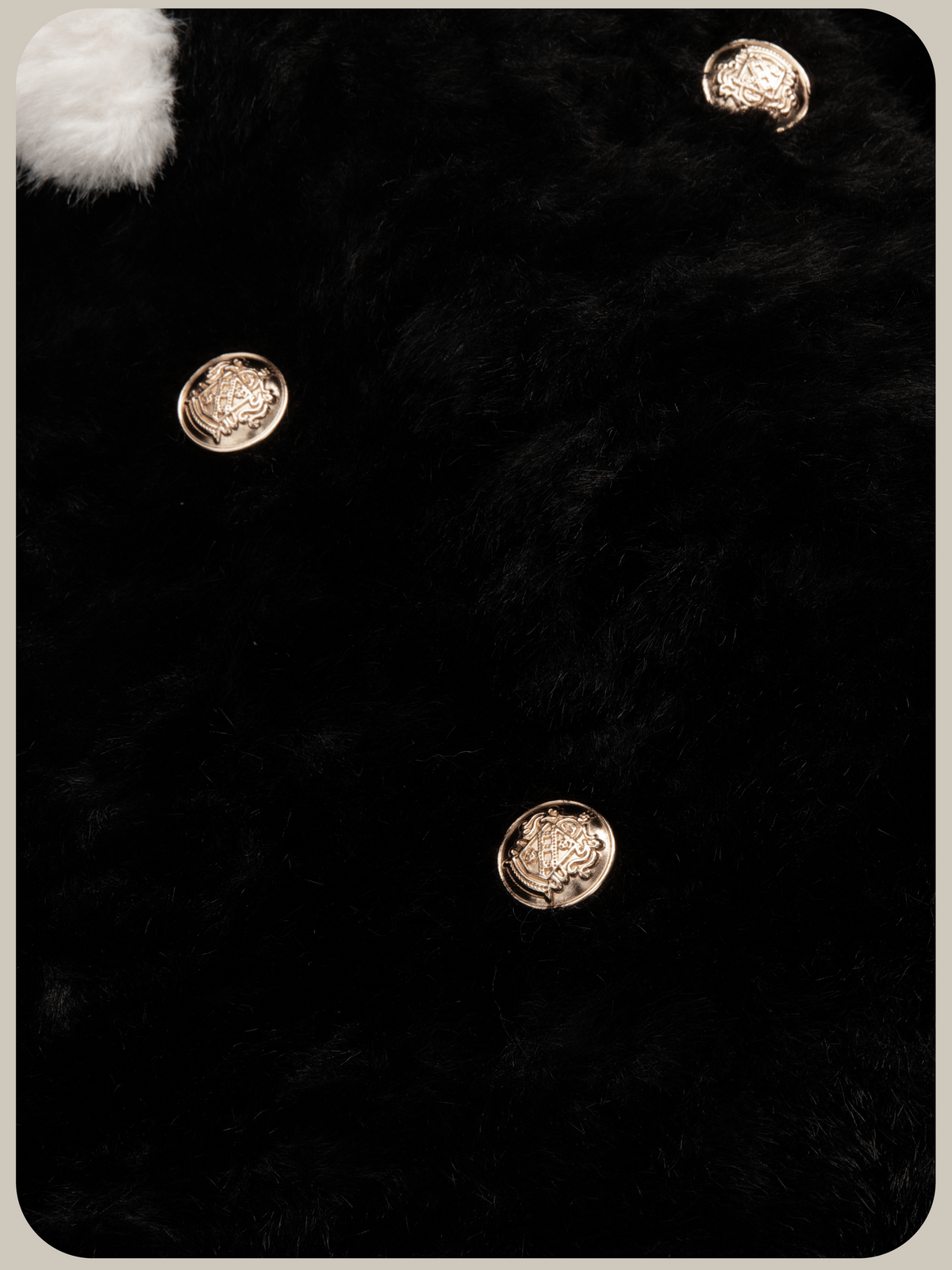 Contrast White Fur Double Breasted Boa Coat/コントラストホワイトファーダブルブレストボアコート