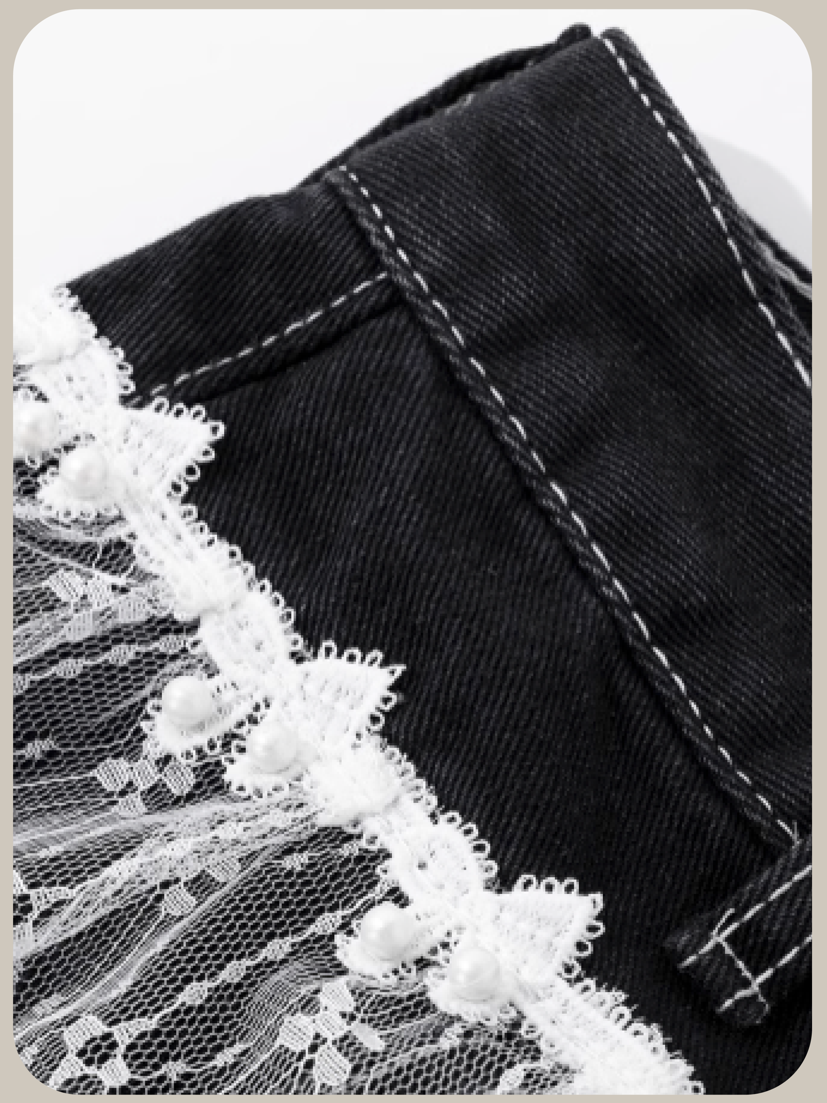 Lace Piping Wide Denim Pants/レースパイピングワイドデニムパンツ