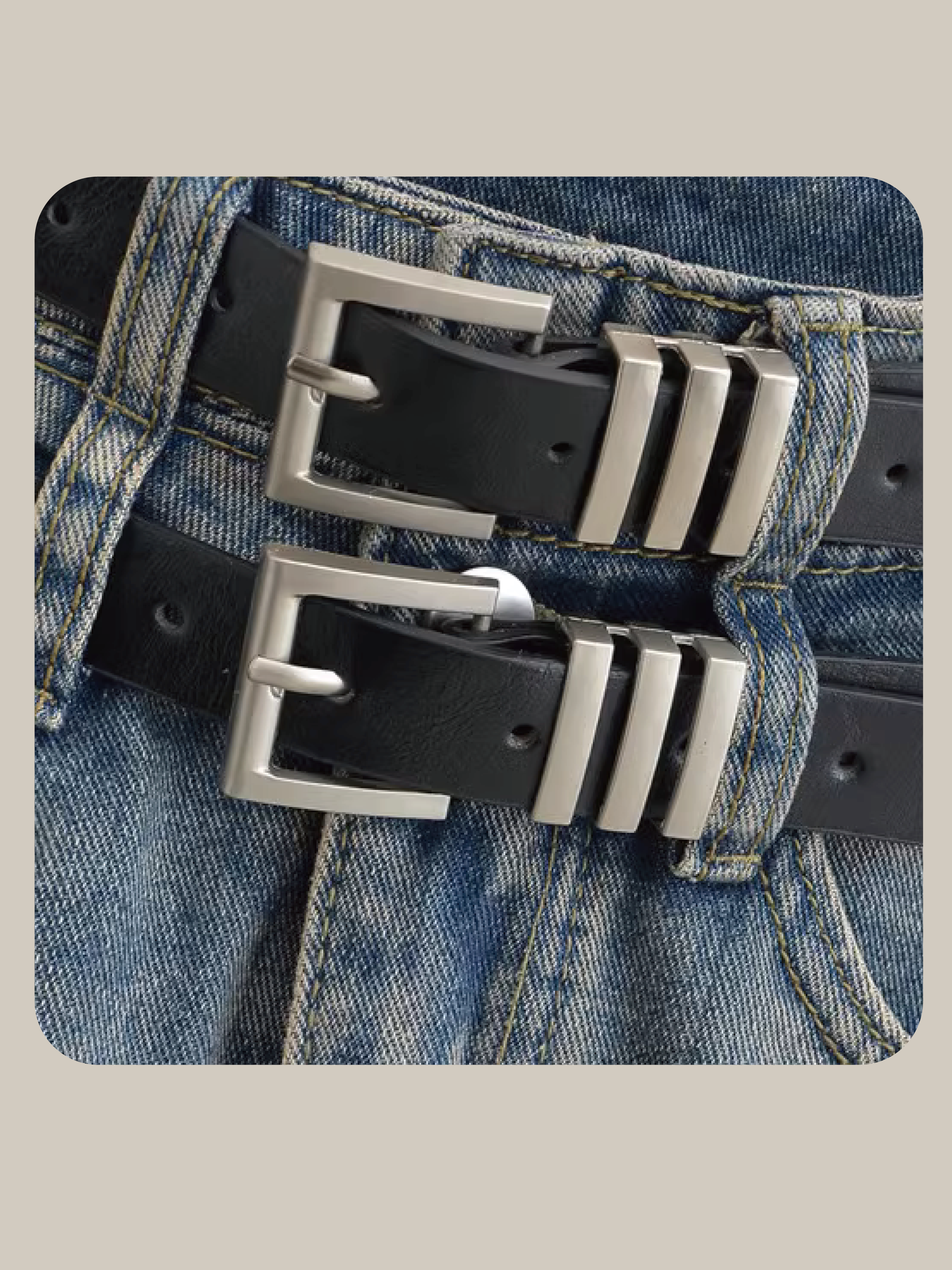 Double Belt Denim Skirt/ダブルベルトデニムスカート