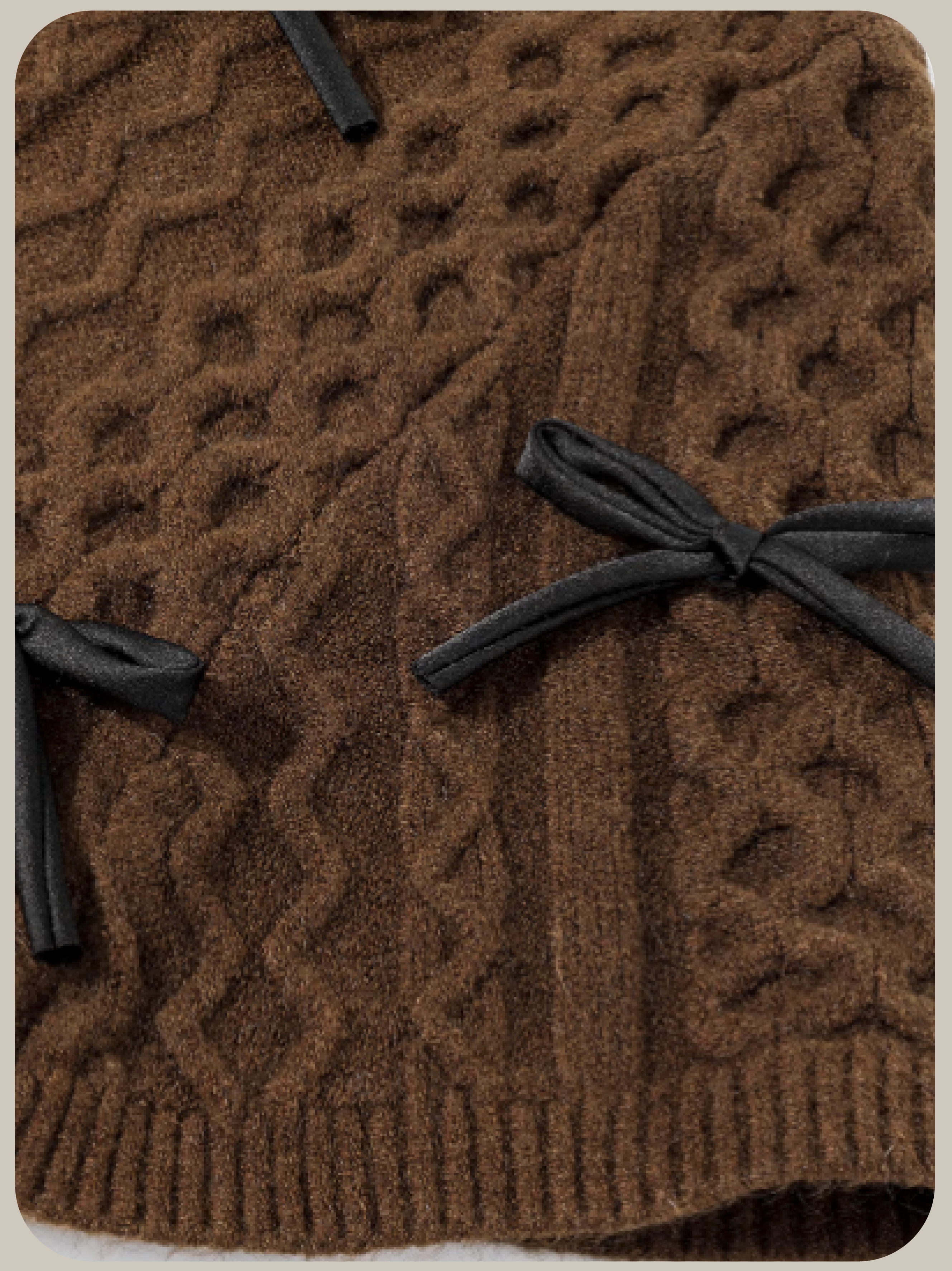 Many Ribbon Cape Knit/リボンケープニット