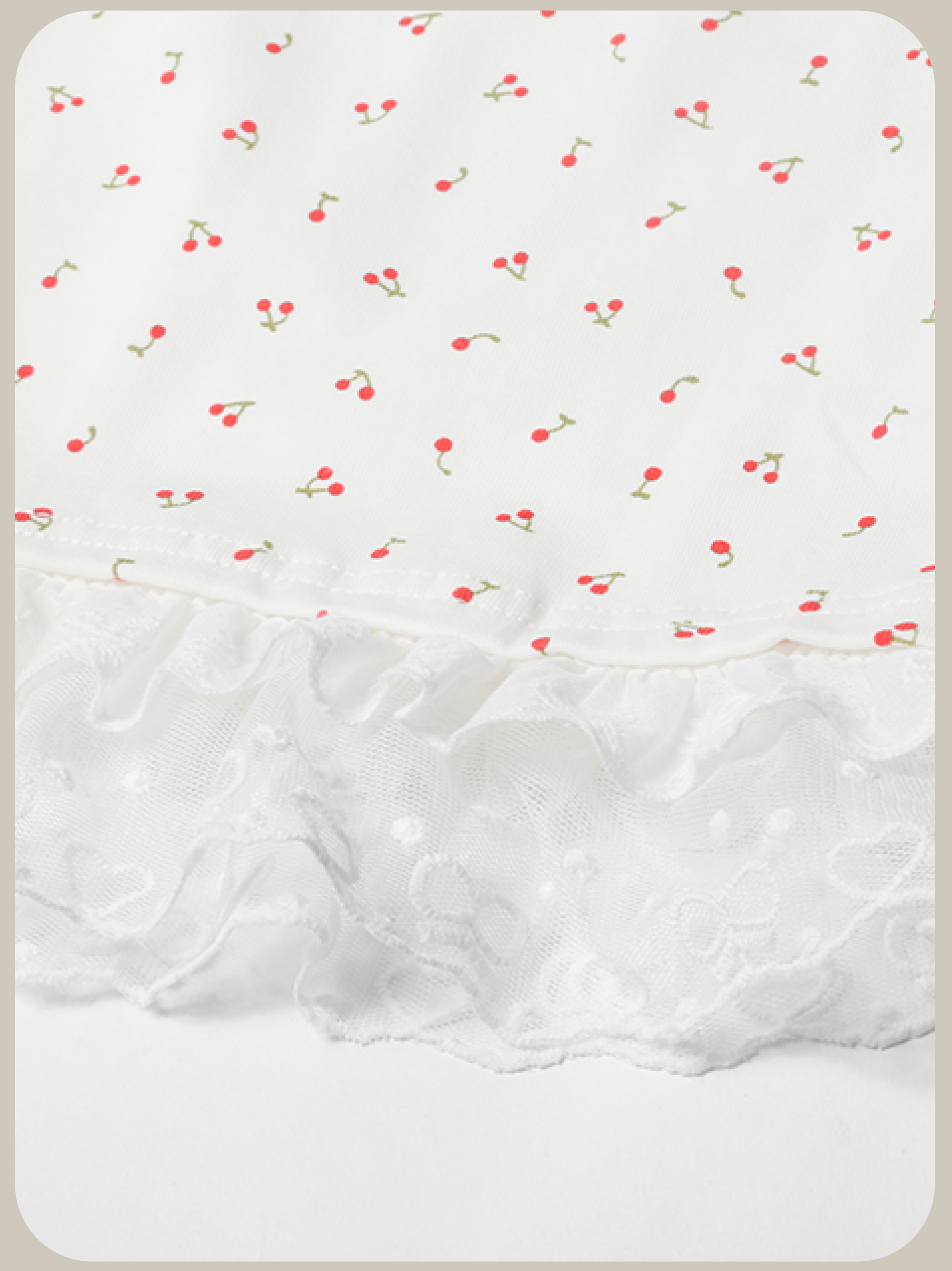 Lace Piping Cherry Motif Cami/レースパイピングチェリーモチーフキャミソール